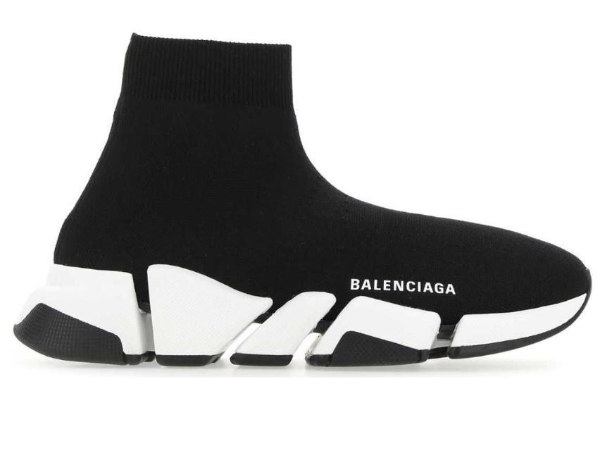 image of Balenciaga O1In1G1223 Speed Lt K.recy/sole Bic Dark Burg/white/black Shoes in Black/White, Women's 