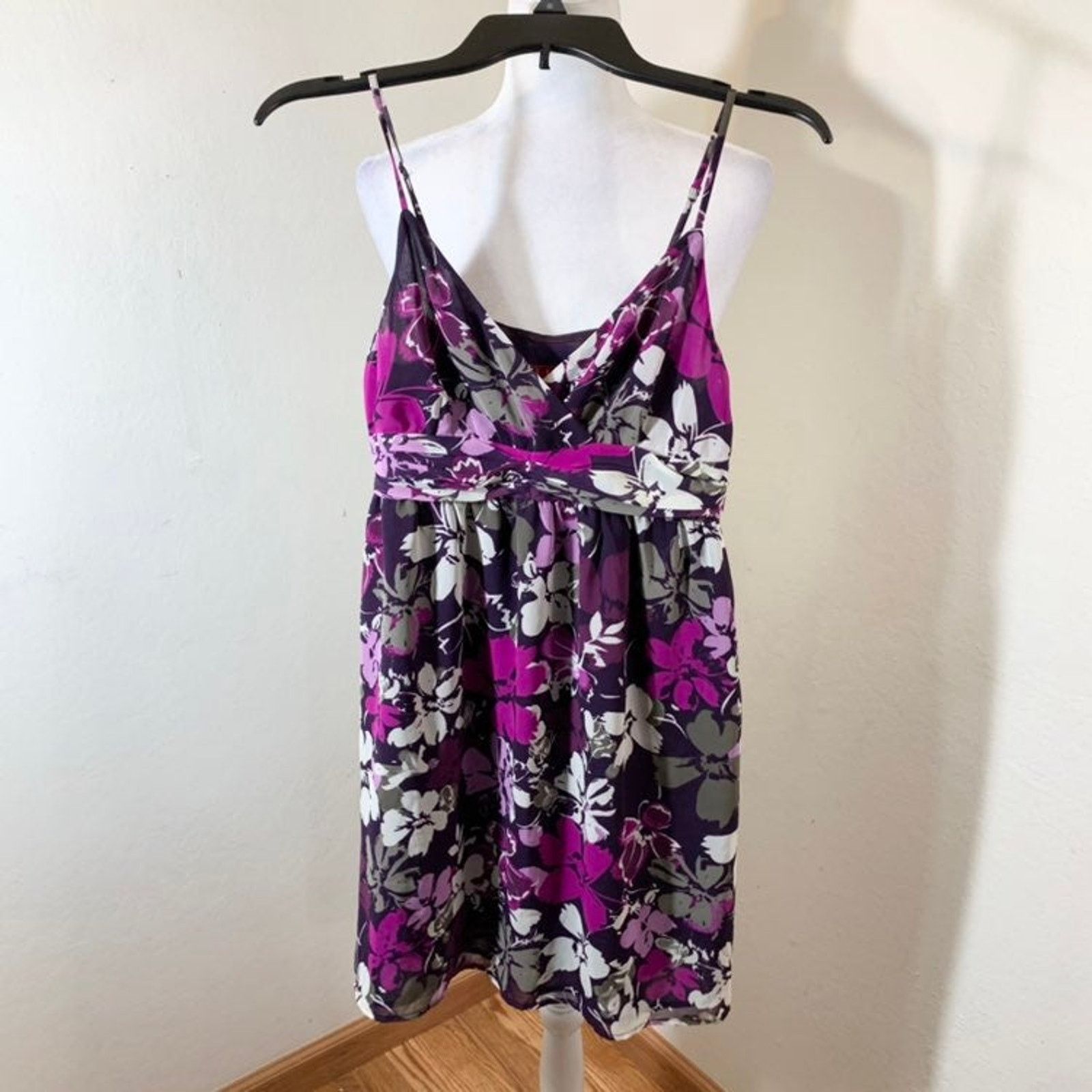 Other ELLE women purple and grey floral dress size 6 Size M / US 6-8 / IT 42-44 - 1 Thumbnail
