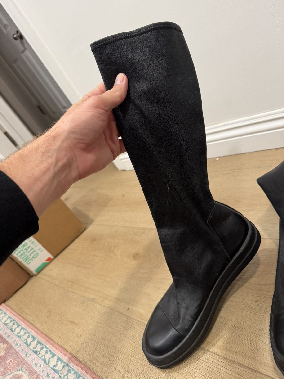 Rick Owens Mainline leather sock ramones Size US 7 / EU 40 - 3 Thumbnail