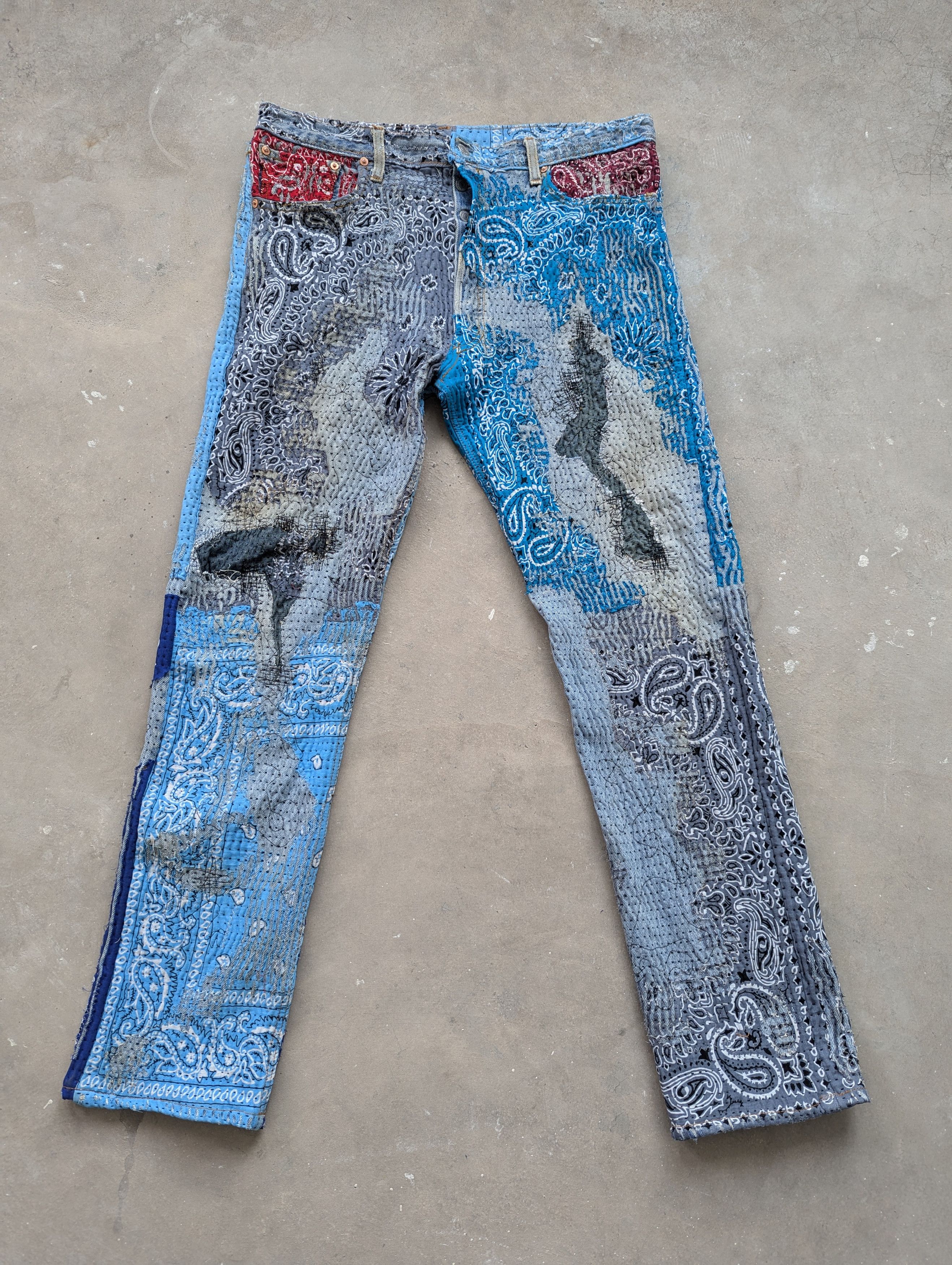 Levi's 1/1 World Levis 501 Uroboros Kofu Reconstructed Handmade Size US 35 - 1 Thumbnail