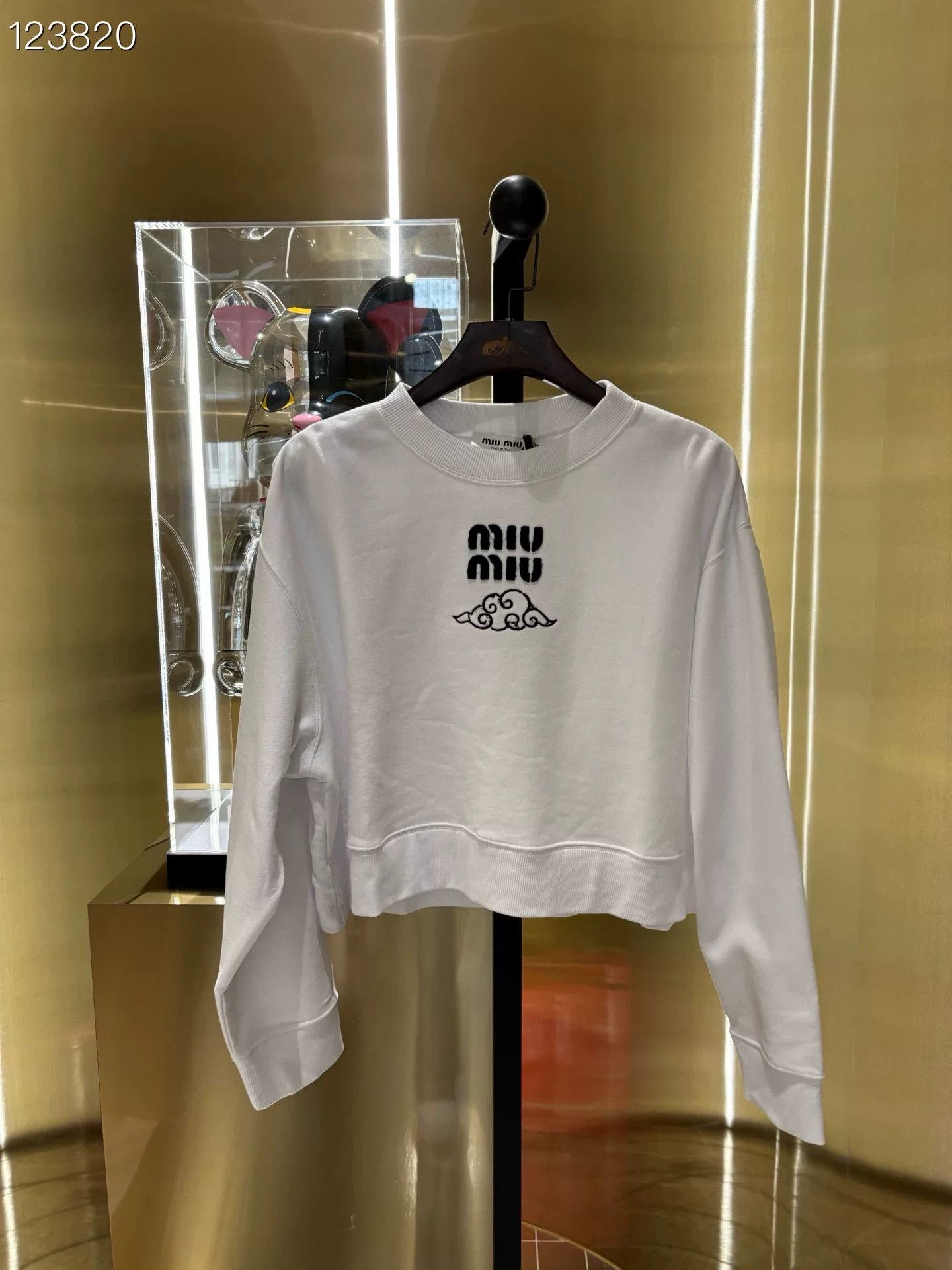 Miu Miu Miu Miu Cloud Logo Cropped Sweatshirt Size S / US 4 / IT 40 - 1 Thumbnail