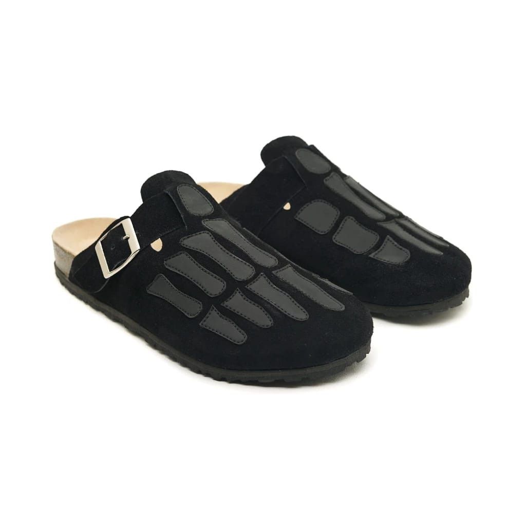 Genuine Leather Loxusdrip - Fresco All Black Skull Clog Slips Size US 11 / EU 44 - 1 Thumbnail