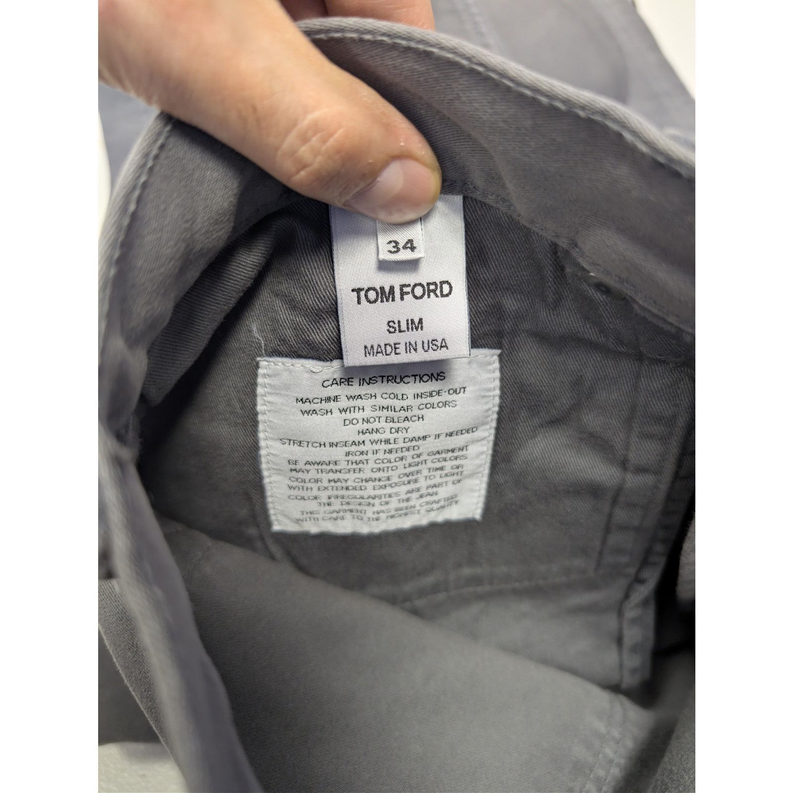 Tom Ford o1rshd1 Slim Fit Denim Jeans in Grey Size US 34 / EU 50 - 17 Thumbnail