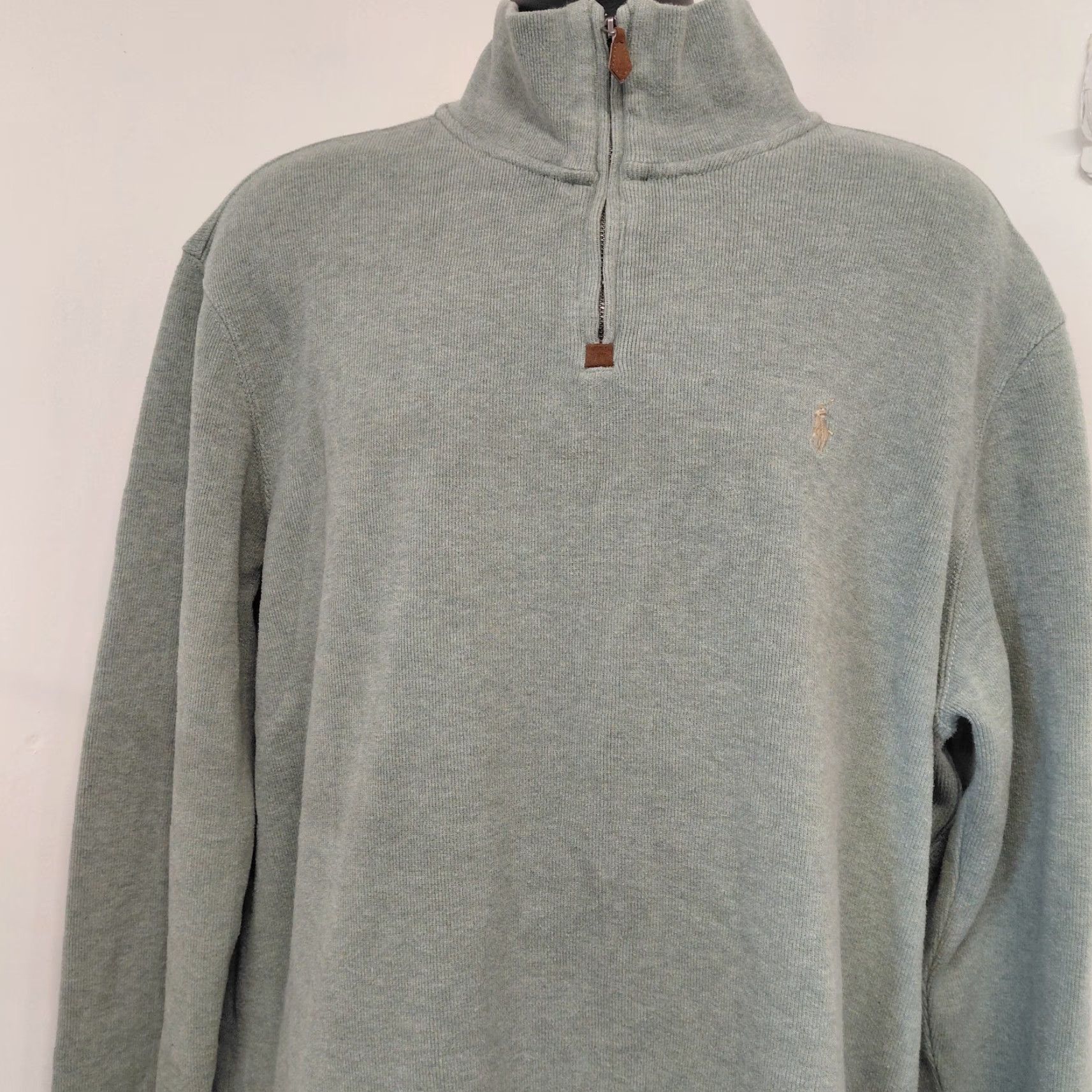 Polo Ralph Lauren Polo Ralph Lauren RL Sweater Men’s XL Gray Long Sleeve 1/4 Zip 100% Cotton Casual Golf City Classic USA Mens Pullover Knit Size US XL / EU 56 / 4 - 3 Thumbnail