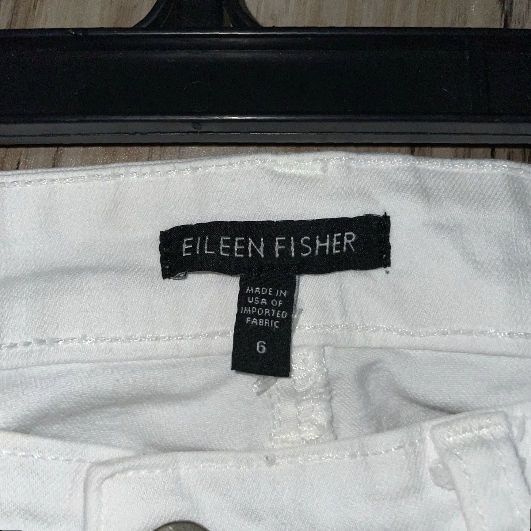 Eileen Fisher Eileen Fisher White Cotton Straight Jeans Womens Size 6x28 Size 28" / US 6 / IT 42 - 4 Thumbnail