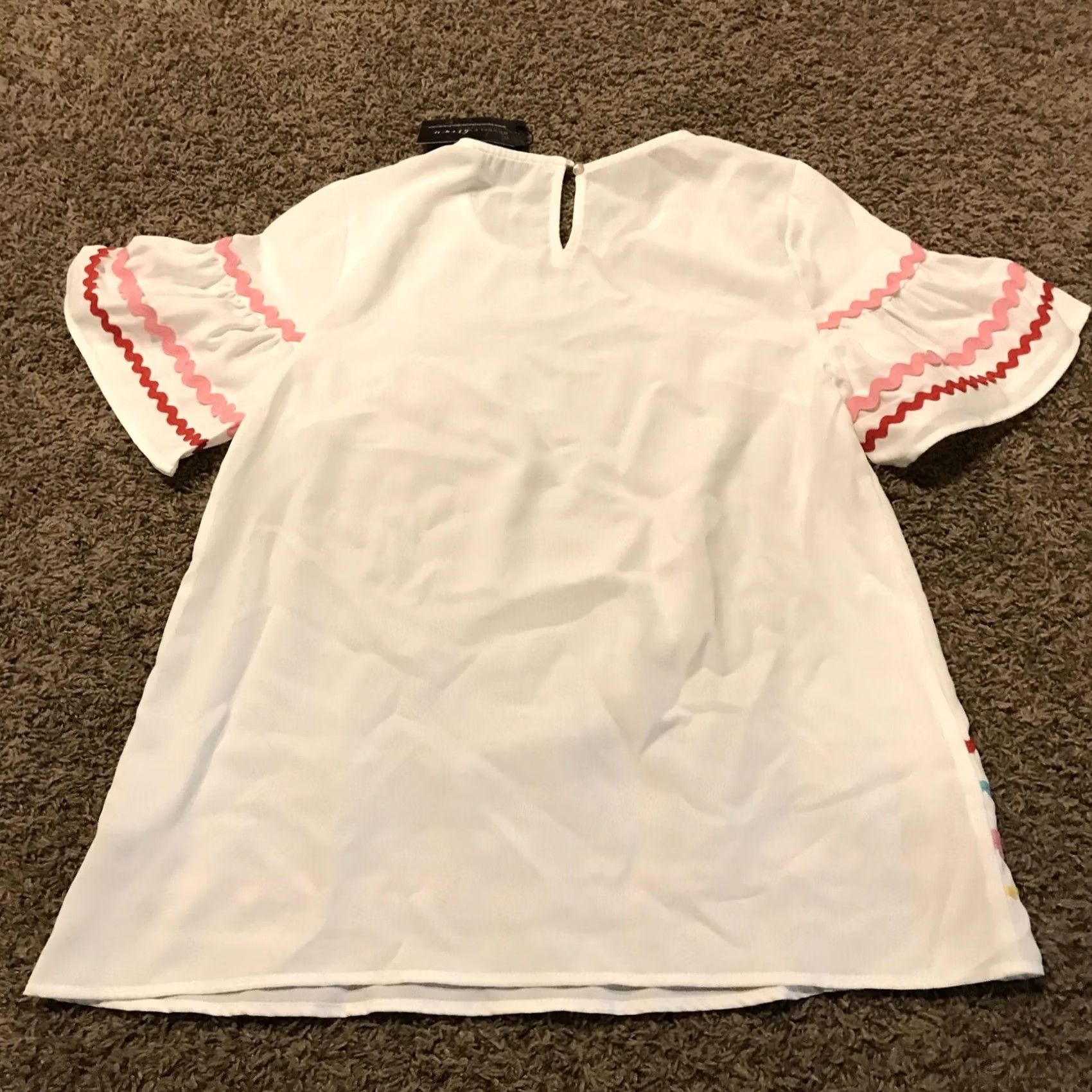 Vintage VINTAGE Beverley Brown Women's Blouse Shirt Striped White S NWT Short Sleeve Round Neck 19” 26” Size S / US 4 / IT 40 - 4 Thumbnail