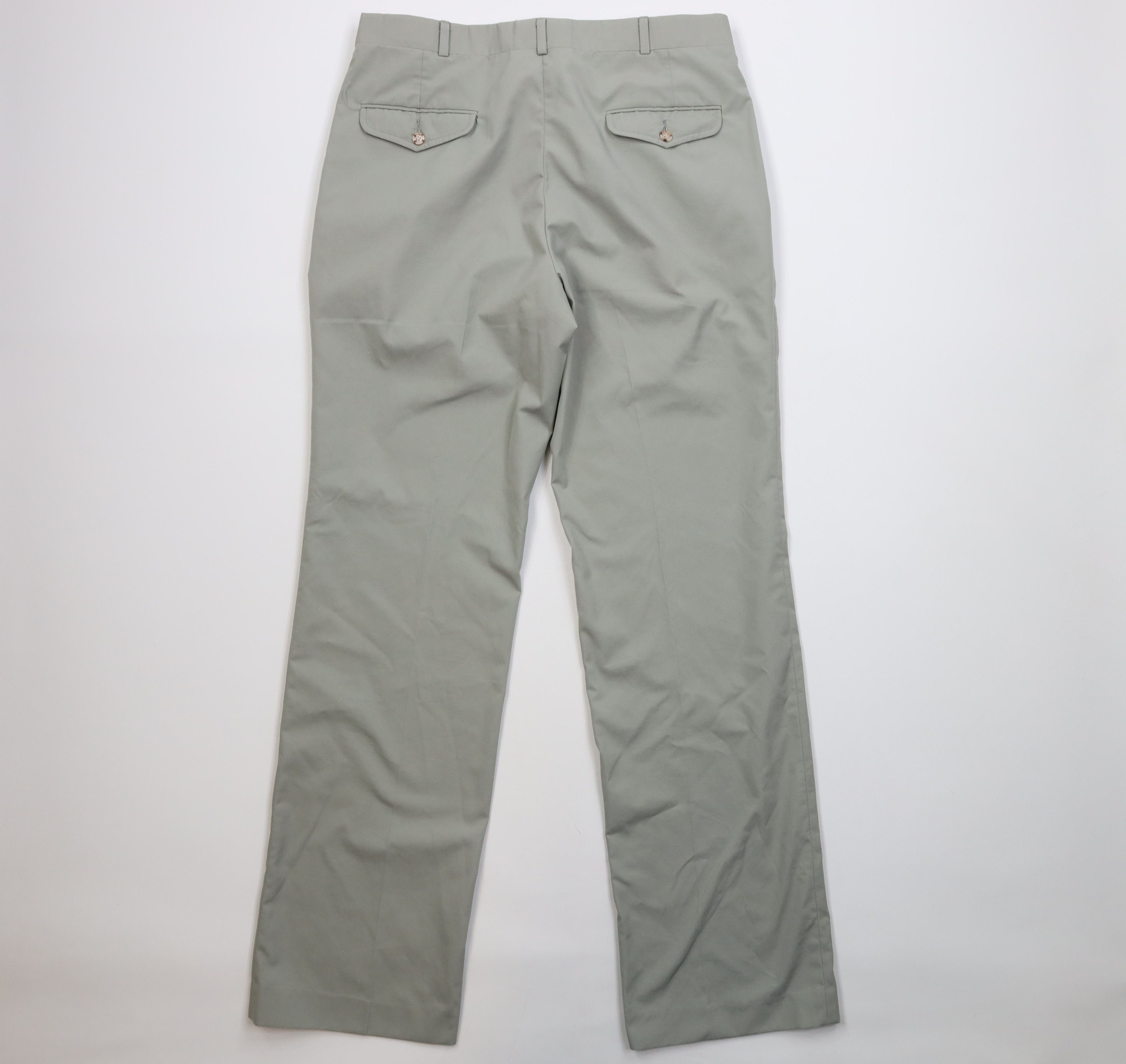 Lands' End Vintage 70s Lands End Wide Leg Chino Pants Light Green USA Size US 34 / EU 50 - 9 Thumbnail