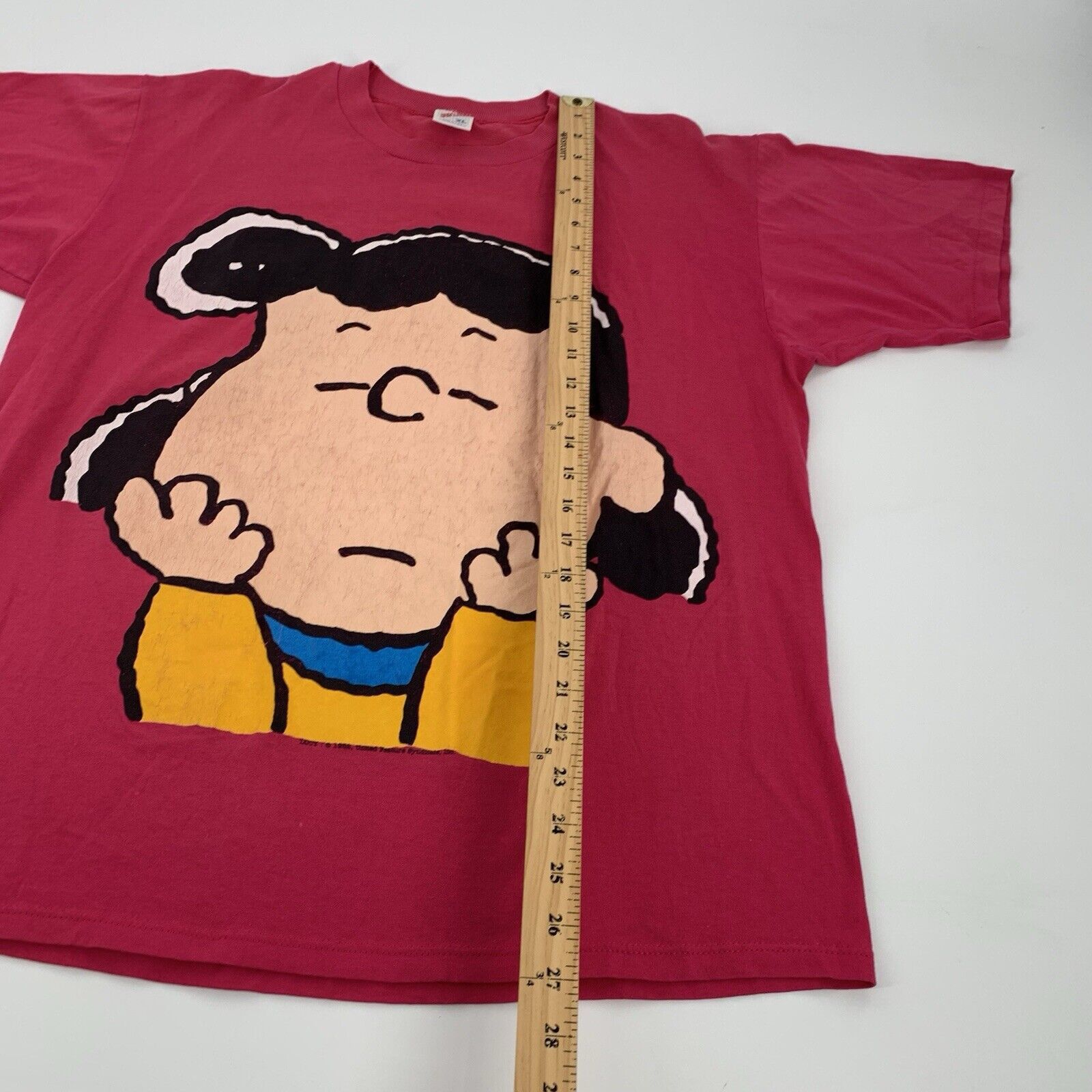 Jerzees × Vintage RARE Vintage 1990s Peanuts Charlie Brown Lucy Big Face Shirt Size US XL / EU 56 / 4 - 8 Thumbnail