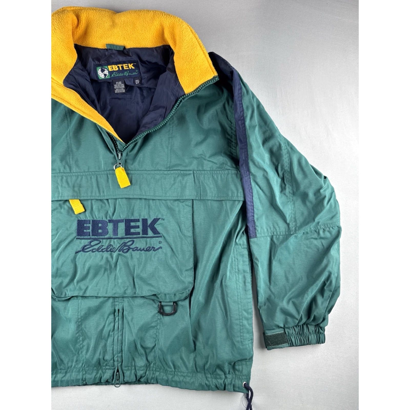 Eddie Bauer VINTAGE Eddie Bauer EBTEK Anorak Jacket Stowaway Hood Teal Small Mens Jacket Size US S / EU 44-46 / 1 - 3 Thumbnail
