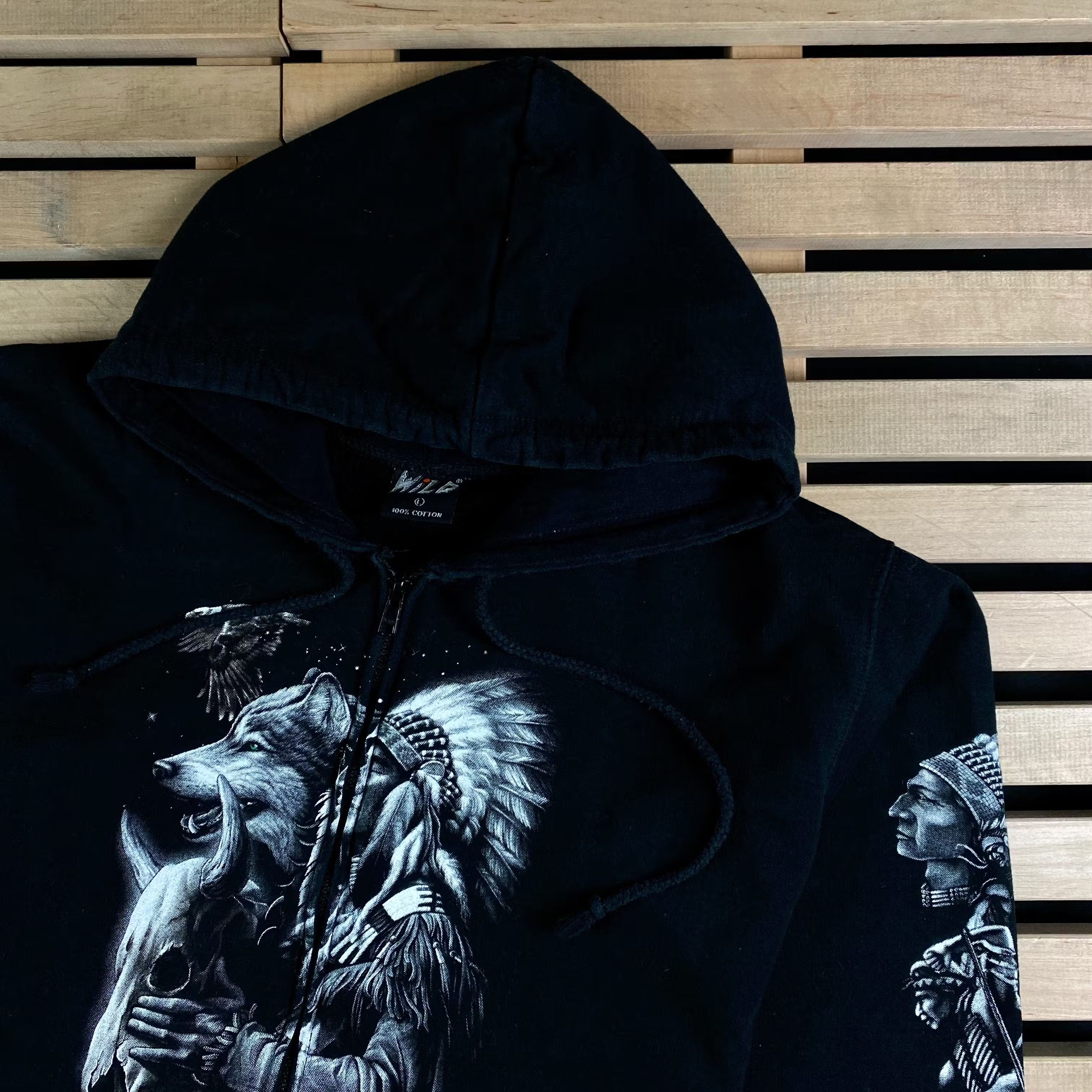 Band Tees × Vintage Mens Vintage Hoodies Rock Wild Size L Size US L / EU 52-54 / 3 - 2 Thumbnail