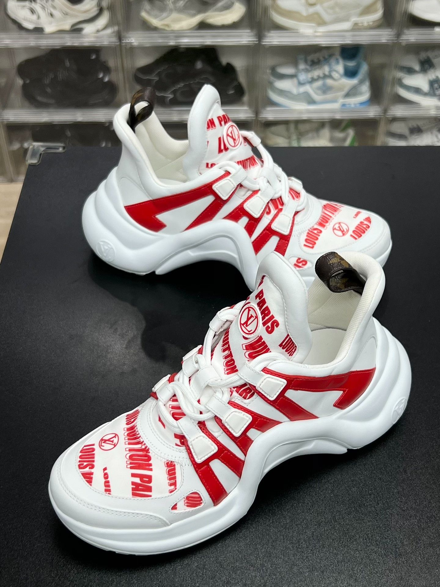 Louis Vuitton Louis Vuitton Red Lowtop Sneakers us_7-5 Women Size US 7.5 / IT 37.5 - 1 Thumbnail