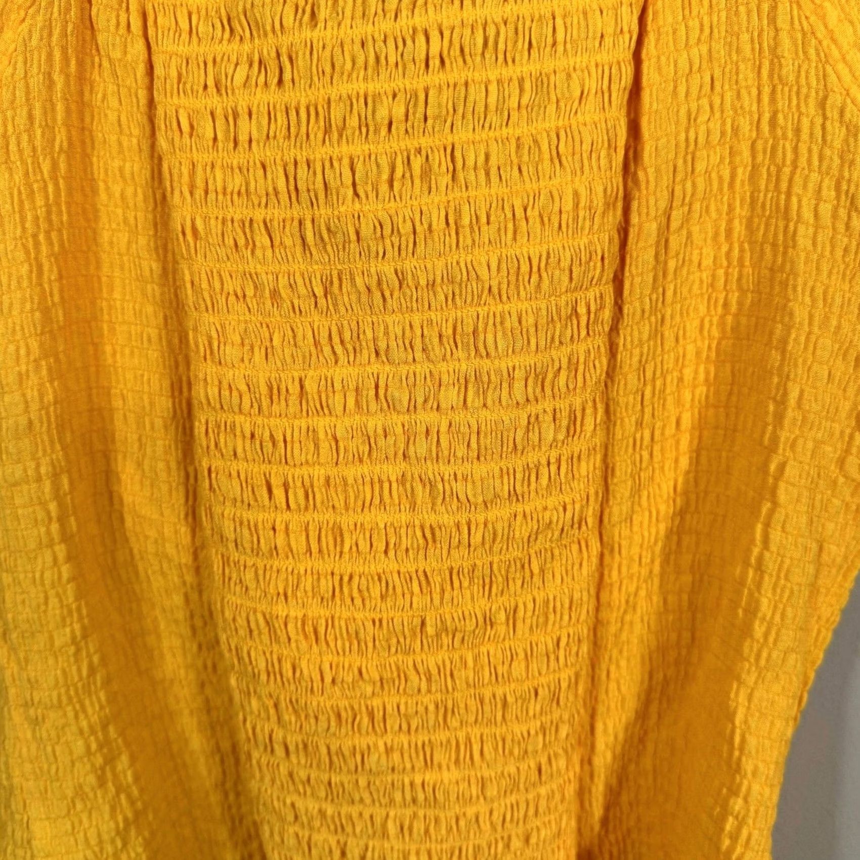 Vintage VINTAGE: No The General Good Women's Blouse Shirt Cropped Bow Tie Yellow S Cap Sleeve V-Neck Short Sleeve Casual Party/Cocktail Travel Bohemian Size S / US 4 / IT 40 - 7 Thumbnail