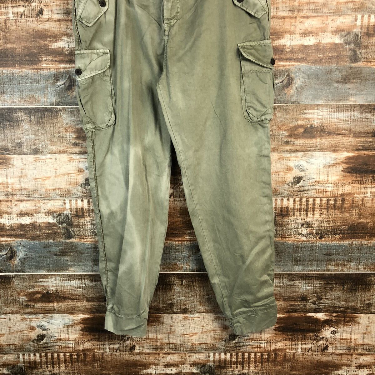 Japanese Brand DL Japanese Brand Green Cargo Multipocket Pants #C645 Size US 33 - 3 Thumbnail