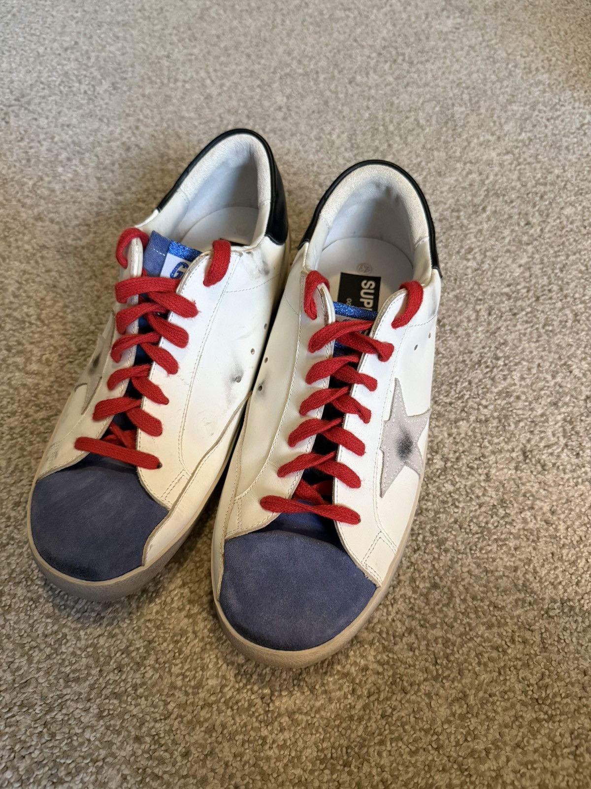 Golden Goose Golden Goose Superstar ‘white blue red’ Size US 10.5 / EU 43-44 - 1 Thumbnail