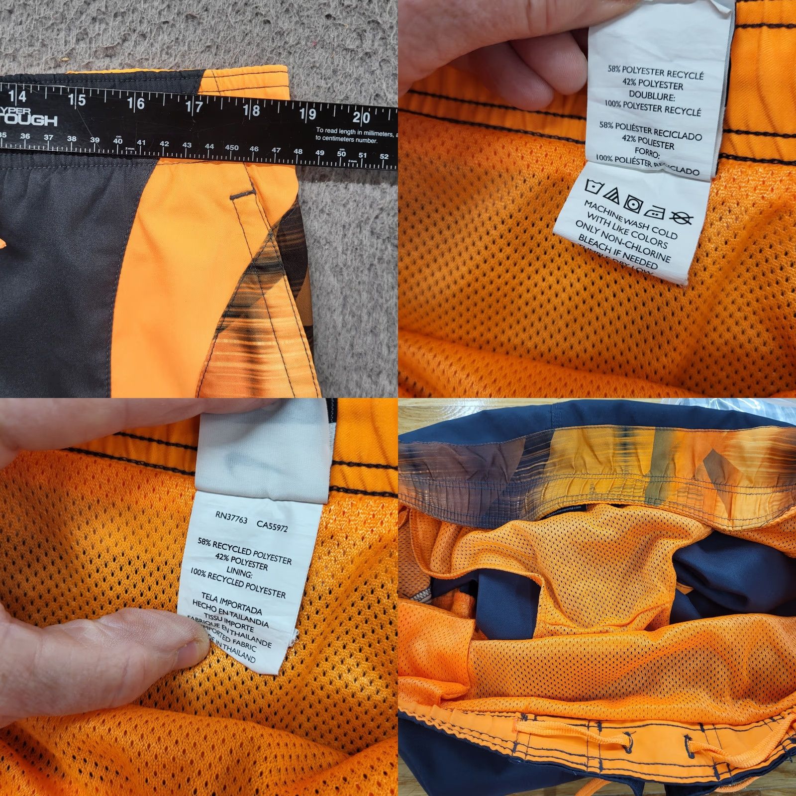 Nike Nike Swim Trunks Mens Size Medium Gray Orange Flames Board Shorts Skater Surfer Preppy Size US 31 - 8 Thumbnail