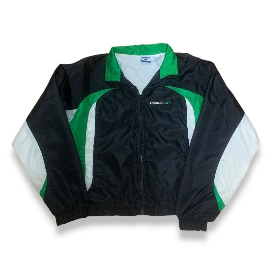 Reebok Vintage REEBOK Windbreaker Jacket Coat Full Zip Green Medium Size M / US 6-8 / IT 42-44 - 1 Thumbnail