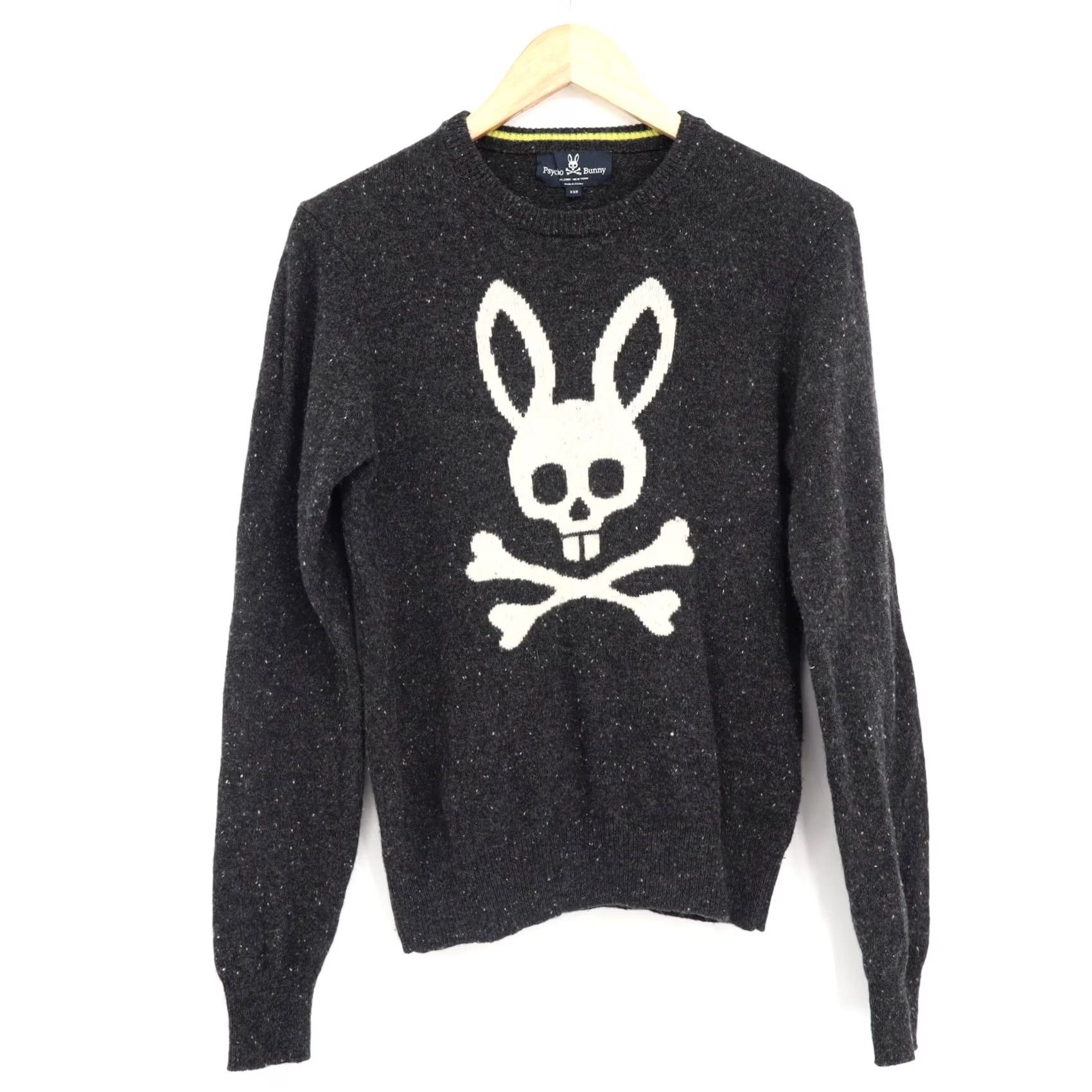 Psycho Bunny Psycho Bunny Sweater Unisex Adults Wool Crew Neck Black XXS Slub Knit Logo Pullover All Seasons Size XXS / US 00 / IT 34 - 2 Thumbnail