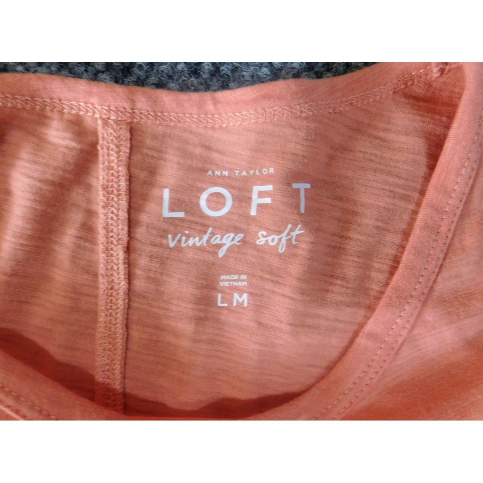 Ann Taylor Ann Taylor Loft Blouse L Womens Maternity Orange Round Neck Short Sleeve Pullover Cotton Solid Ruffle Casual Casual Sleeve Boya? Size L / US 10 / IT 46 - 4 Thumbnail