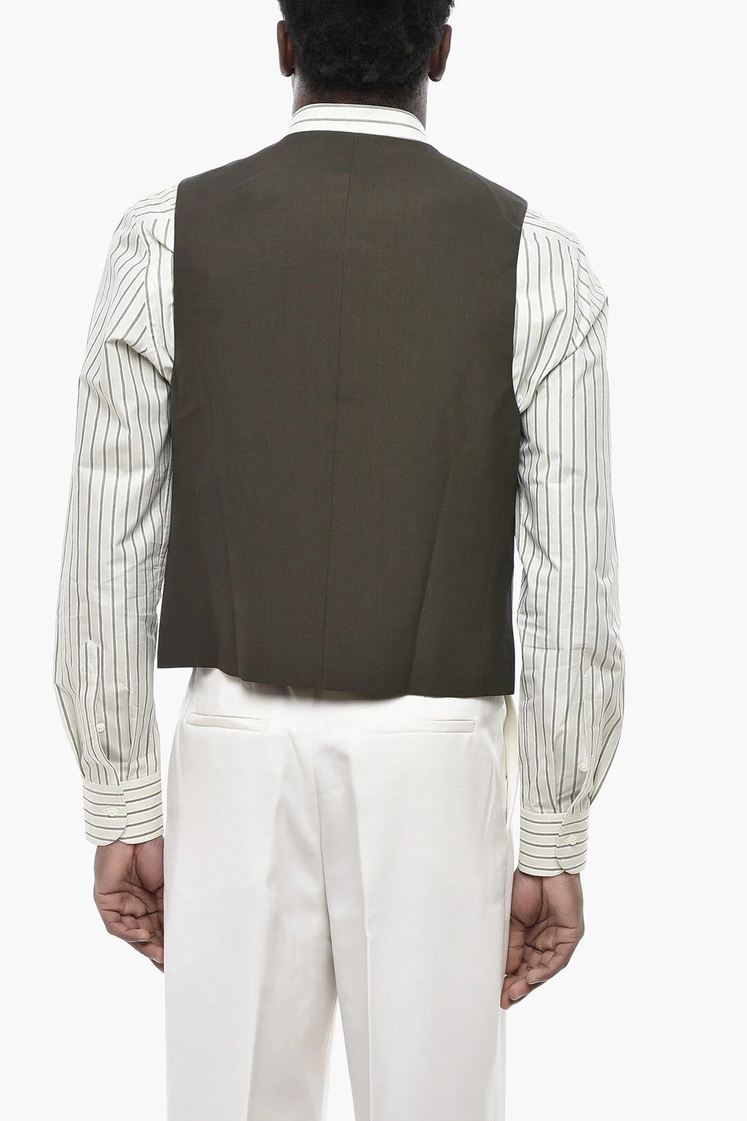 Givenchy og1mm0326 Double-Breasted Wool Vest in Brown Size US S / EU 44-46 / 1 - 2 Thumbnail