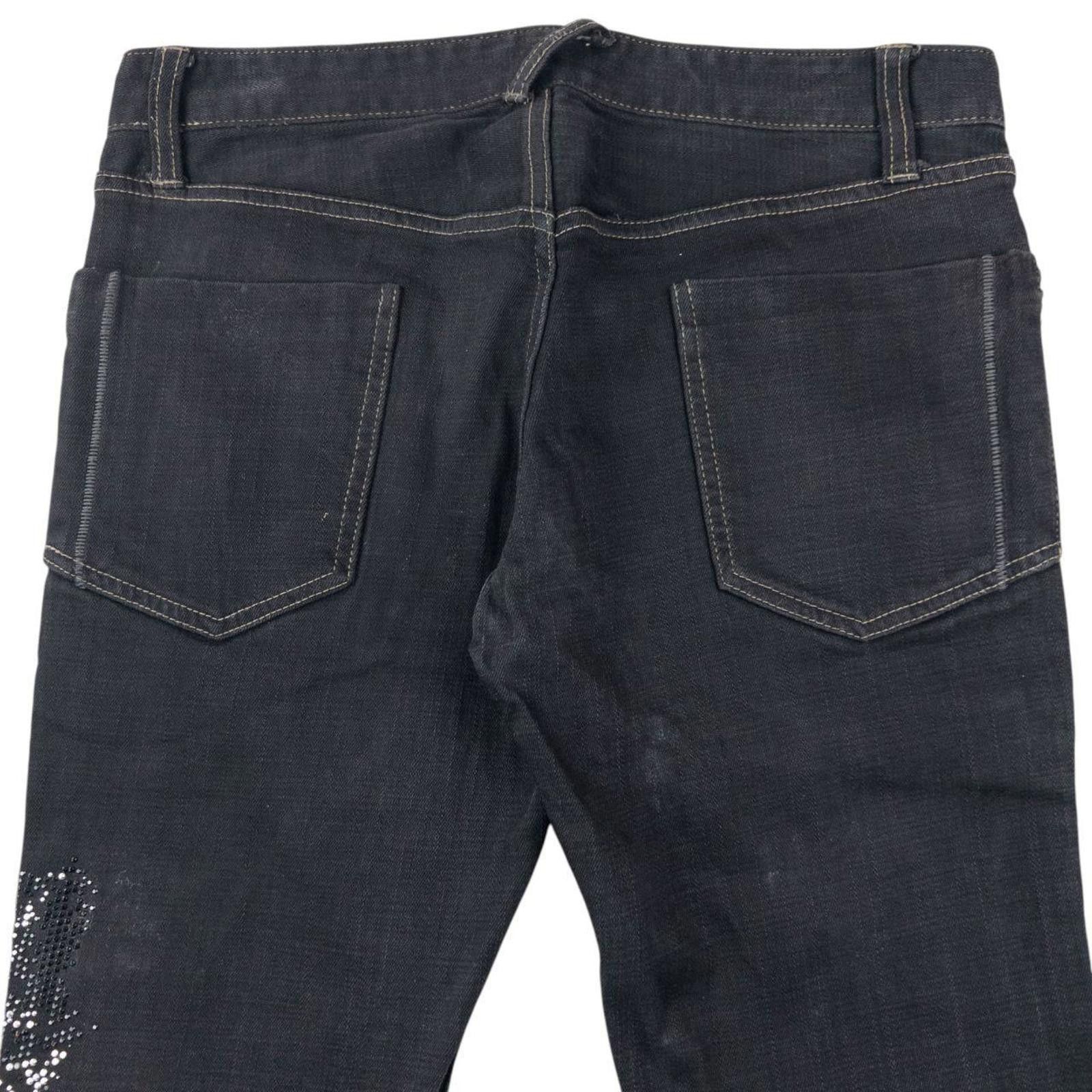 Other Vintage 2000s PPFM Roll Cuff Diamonte Denim Jeans Size W32 Size US 32 / EU 48 - 3 Thumbnail