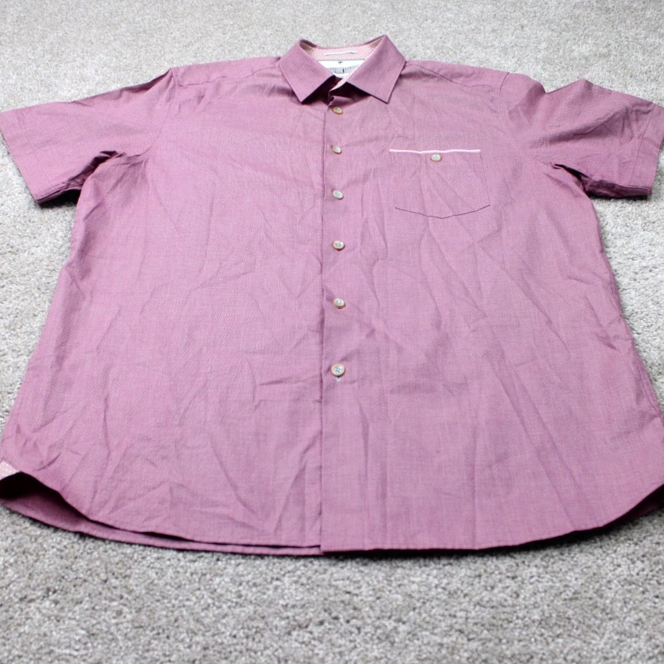 Ted Baker Ted Baker London Shirt Mens 2XL XXL Red 100% Cotton Short Sleeve Button Up Size US XXL / EU 58 / 5 - 3 Thumbnail