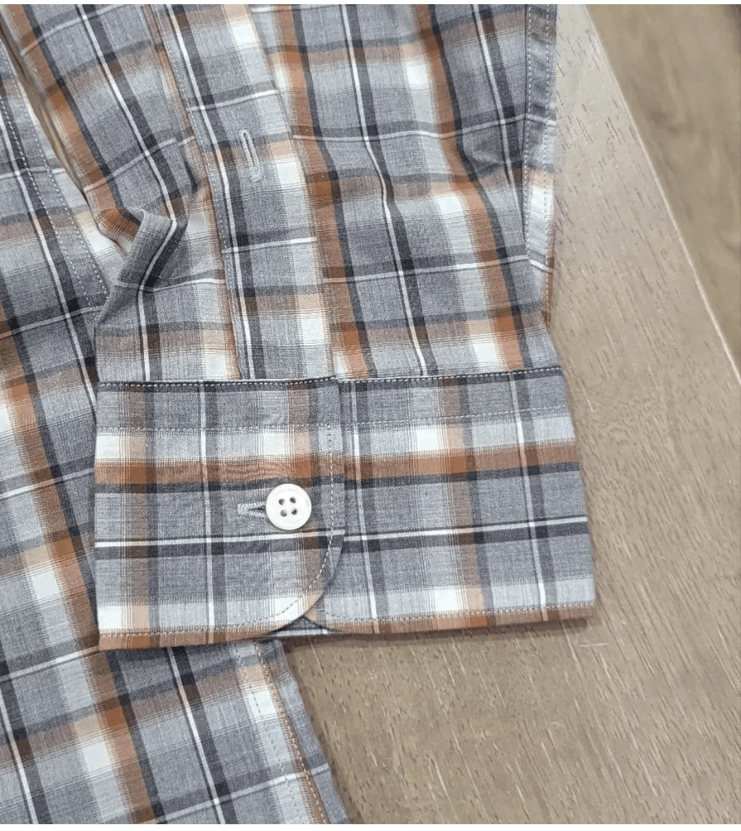 Ermenegildo Zegna Ermenegildo Zegna Check Button Up Shirt Gray/Brown 2XL Size US XXL / EU 58 / 5 - 3 Thumbnail