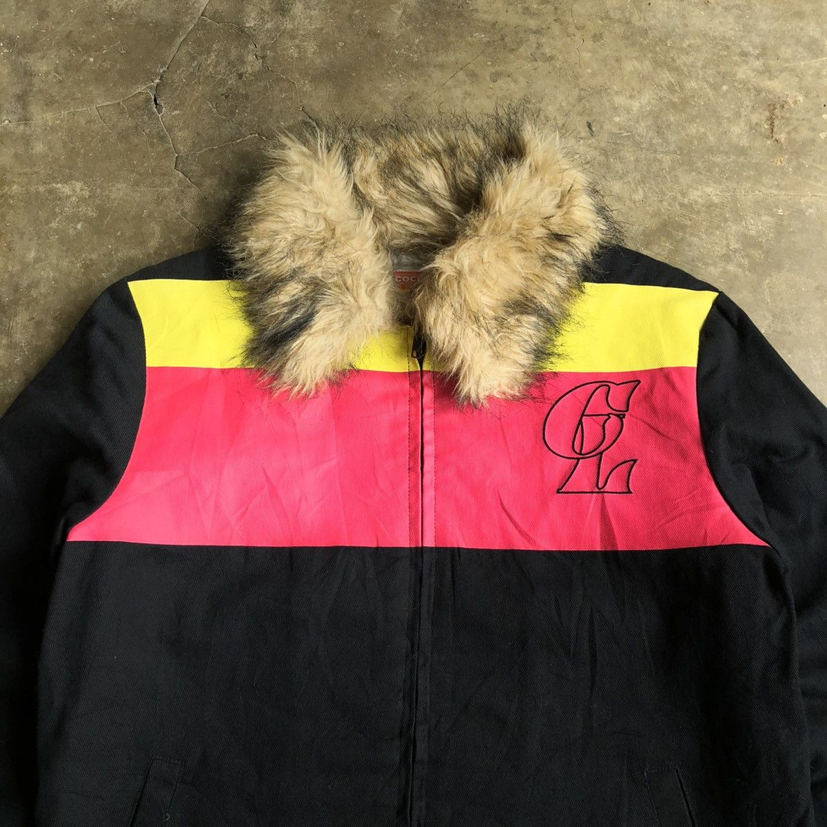 14th Addiction 2000s CocoLulu Canvas Fur Work Jacket Black Punk Style Size US M / EU 48-50 / 2 - 4 Thumbnail