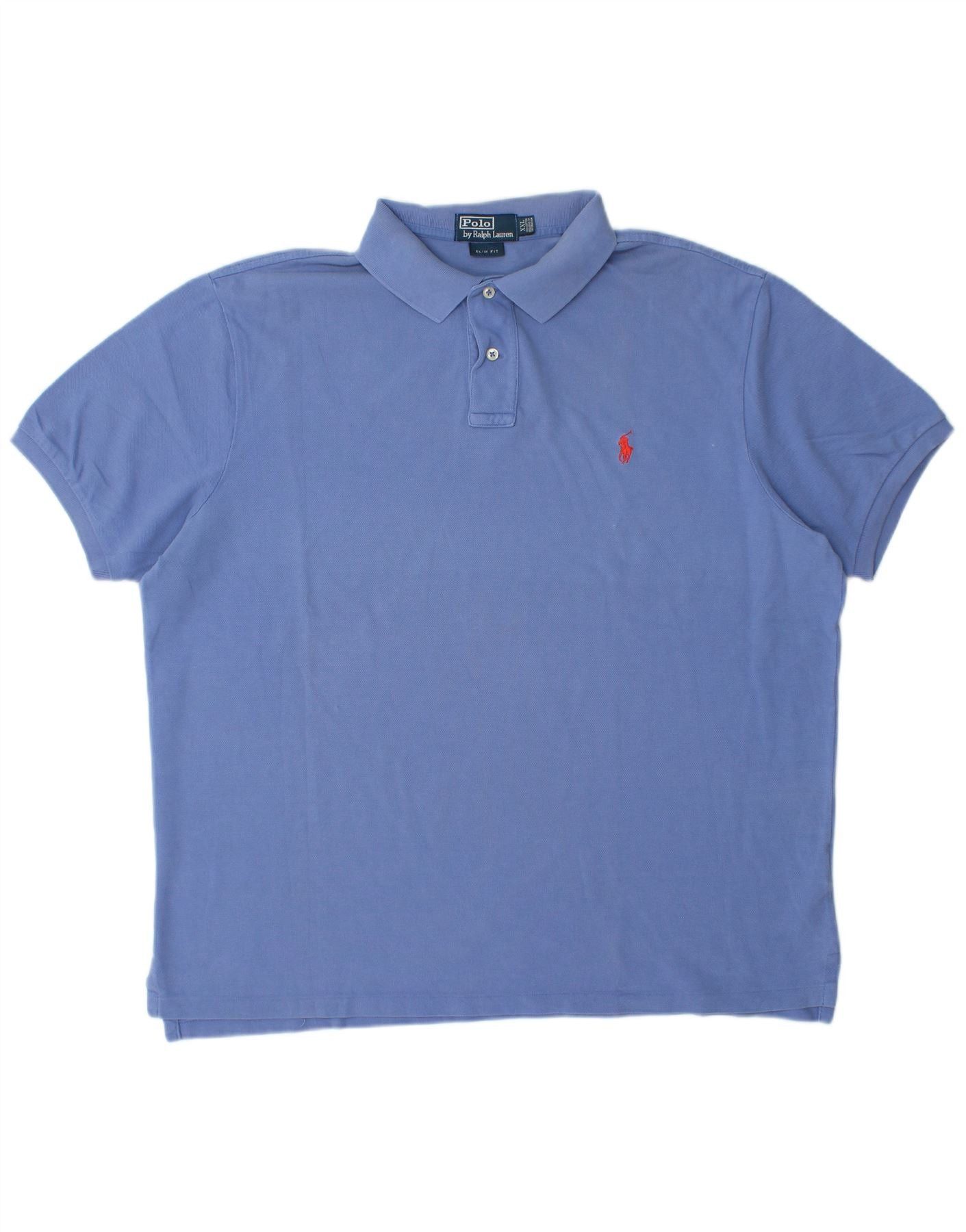 Polo Ralph Lauren Mens Slim Fit Polo Shirt 2XL Blue Cotton Size US L / EU 52-54 / 3 - 1 Thumbnail