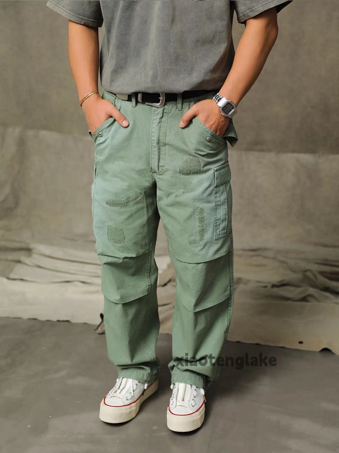 Designer × Vintage washed faded utility military tactical baggy cargo pants Size US 32 / EU 48 - 4 Thumbnail