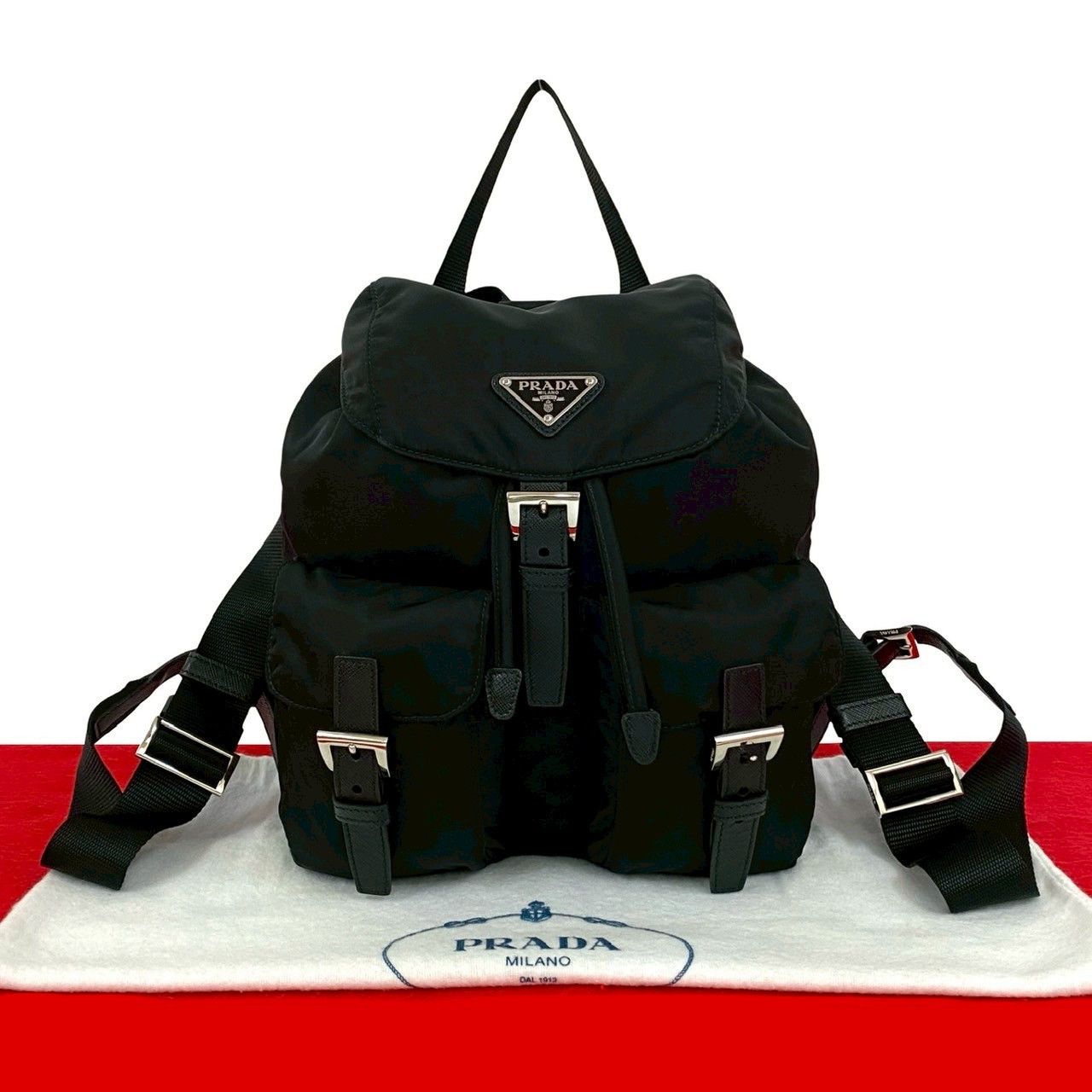 Prada Prada PRADA Tessuto Saffiano Leather Backpack Textile Backpack DUTY FREE for USA Size ONE SIZE - 1 Thumbnail
