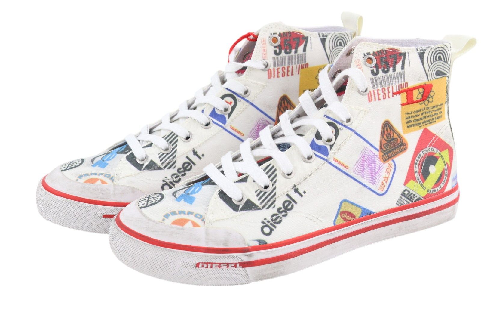 Diesel S-ATHOS MID EU42 Patterned High Top Laced Almond Toe 40851 Size US 9 / EU 42 - 4 Thumbnail