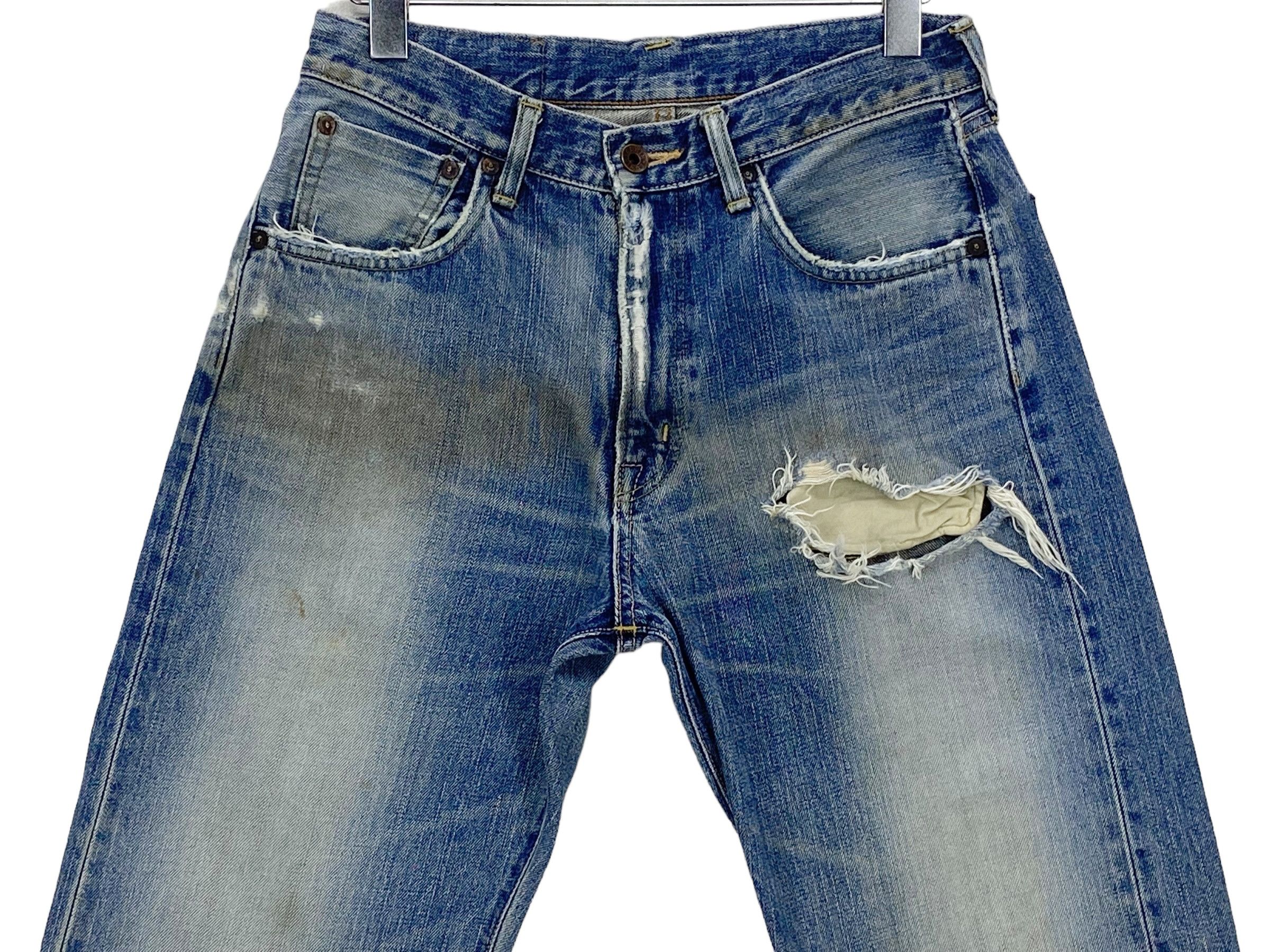 Edwin × Vintage Edwin Selvedge Denim Japanese Distressed Pants Japan Made Size US 29 - 4 Thumbnail