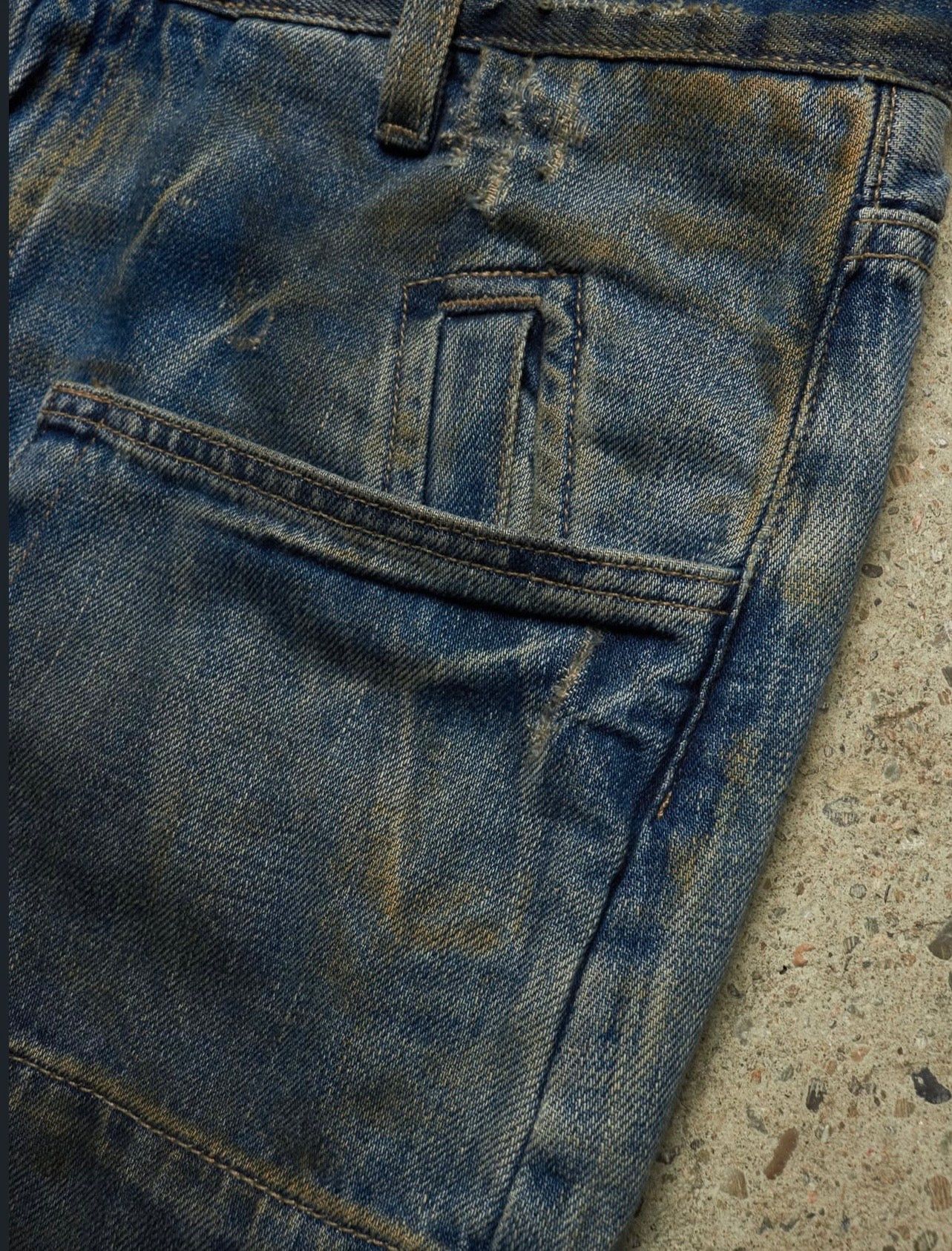 Rick Owens 01 [SLAB] MUDWASH WIDE CARPENTER DENIM Size US 29 - 7 Thumbnail