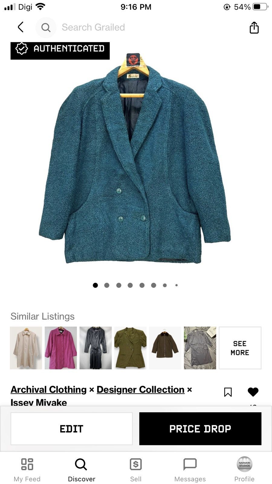 Issey Miyake RARE💥 80's ISSEY SPORT DOUBLE BREASTED COAT JACKET 7664-162 Size M / US 6-8 / IT 42-44 - 11 Thumbnail