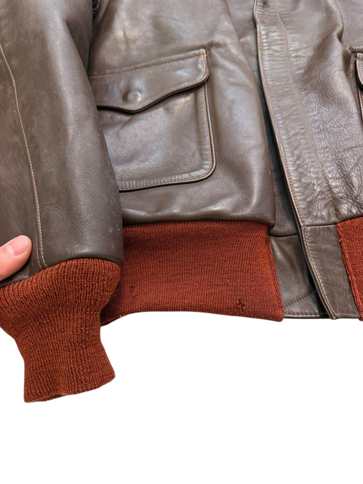 Other LOST WORLDS Painted Dubow A-2 Horse Leather Flight Jacket Size US L / EU 52-54 / 3 - 11 Thumbnail