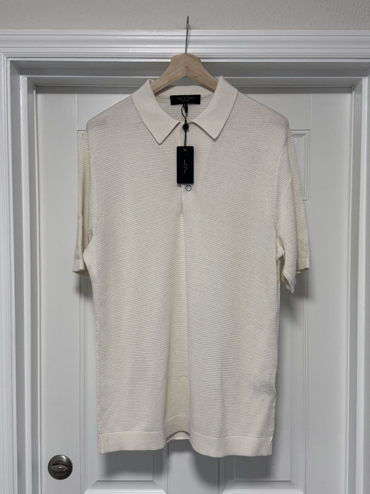 Rag & Bone rag & bone Lewis Polo Ivory Knit Sweater Shirt NWT XL Size US XL / EU 56 / 4 - 2 Thumbnail