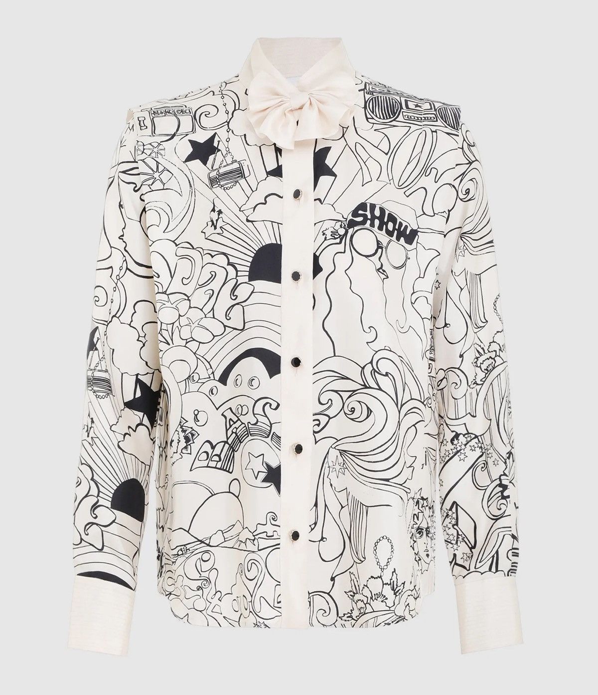 Zimmermann ZIMMERMANN - Concert Soie Imprime Collage Cream Longsleeve Size S / US 4 / IT 40 - 7 Thumbnail