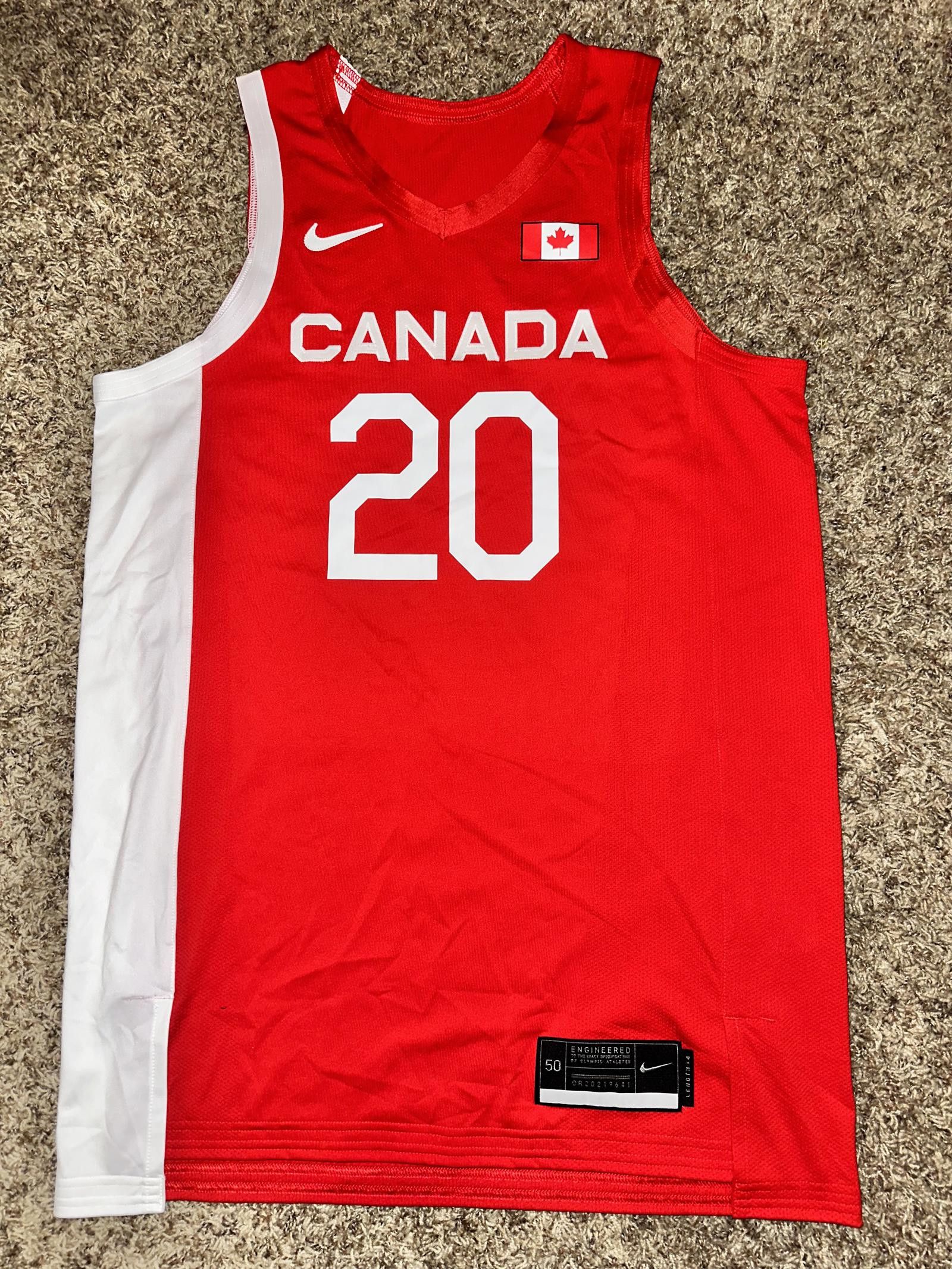 image of Nike 2020 Tokyo Olympic Game Issued Jersey Canada in Red, Men's (Size 2XL)