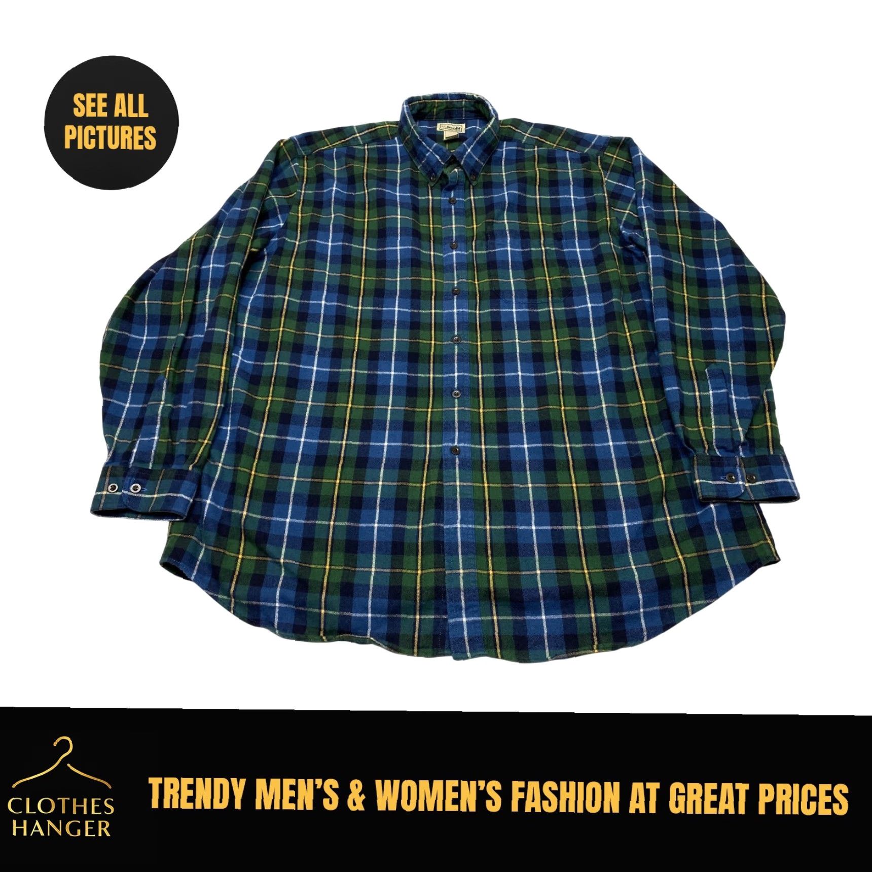 Vintage VINTAGE L.L. Bean Flannel Shirt 228061 Men’s 2XL Scotch Plaid Long Sleeve 100% Cotton Size US XXL / EU 58 / 5 - 2 Thumbnail
