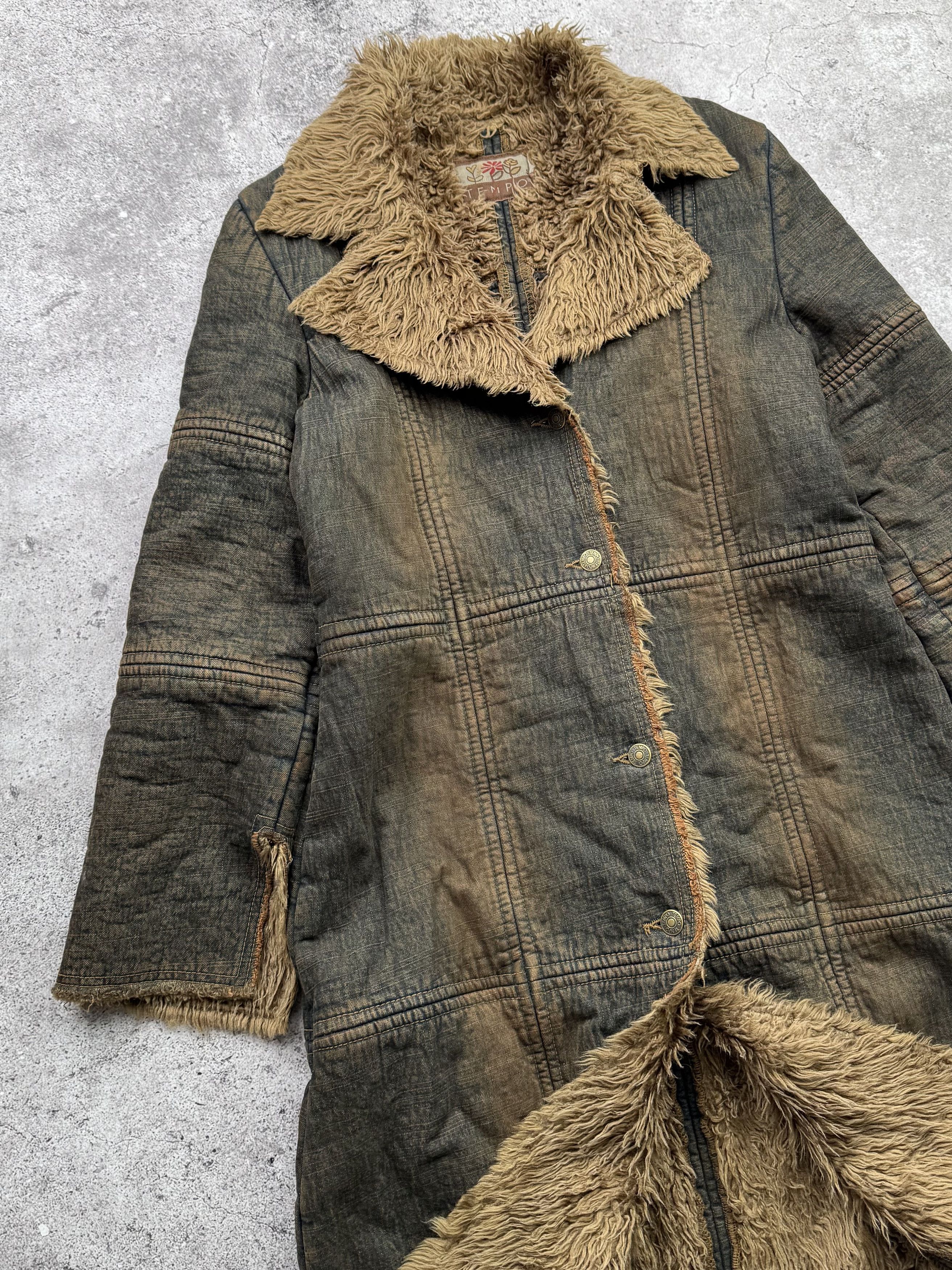 Hysteric Glamour Vintage Faded With Faux Fur Denim Coat C641(V37) Size M / US 6-8 / IT 42-44 - 2 Thumbnail