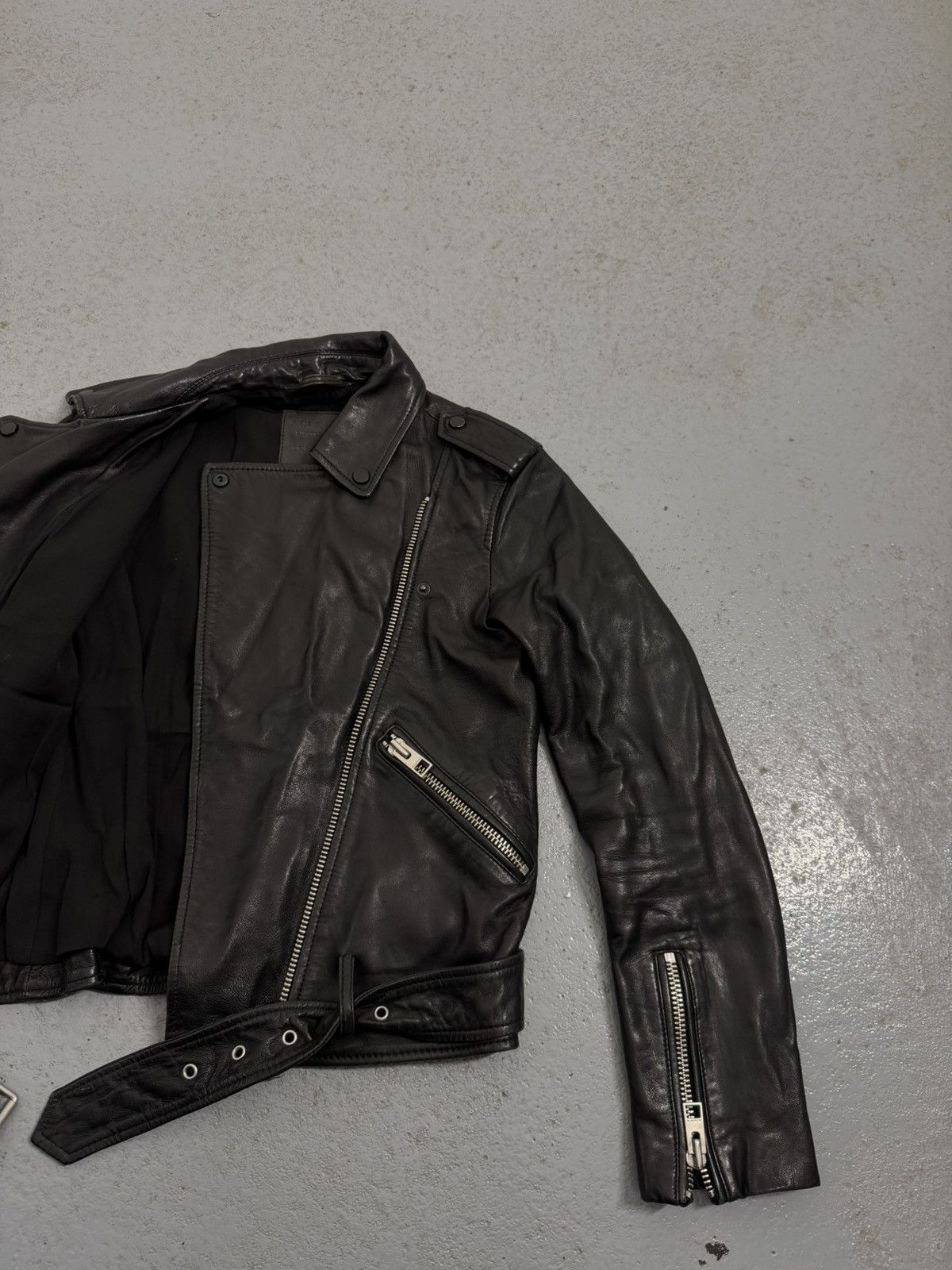 Allsaints Allsaints Leather Biker Belted Jacket Size S / US 4 / IT 40 - 9 Thumbnail