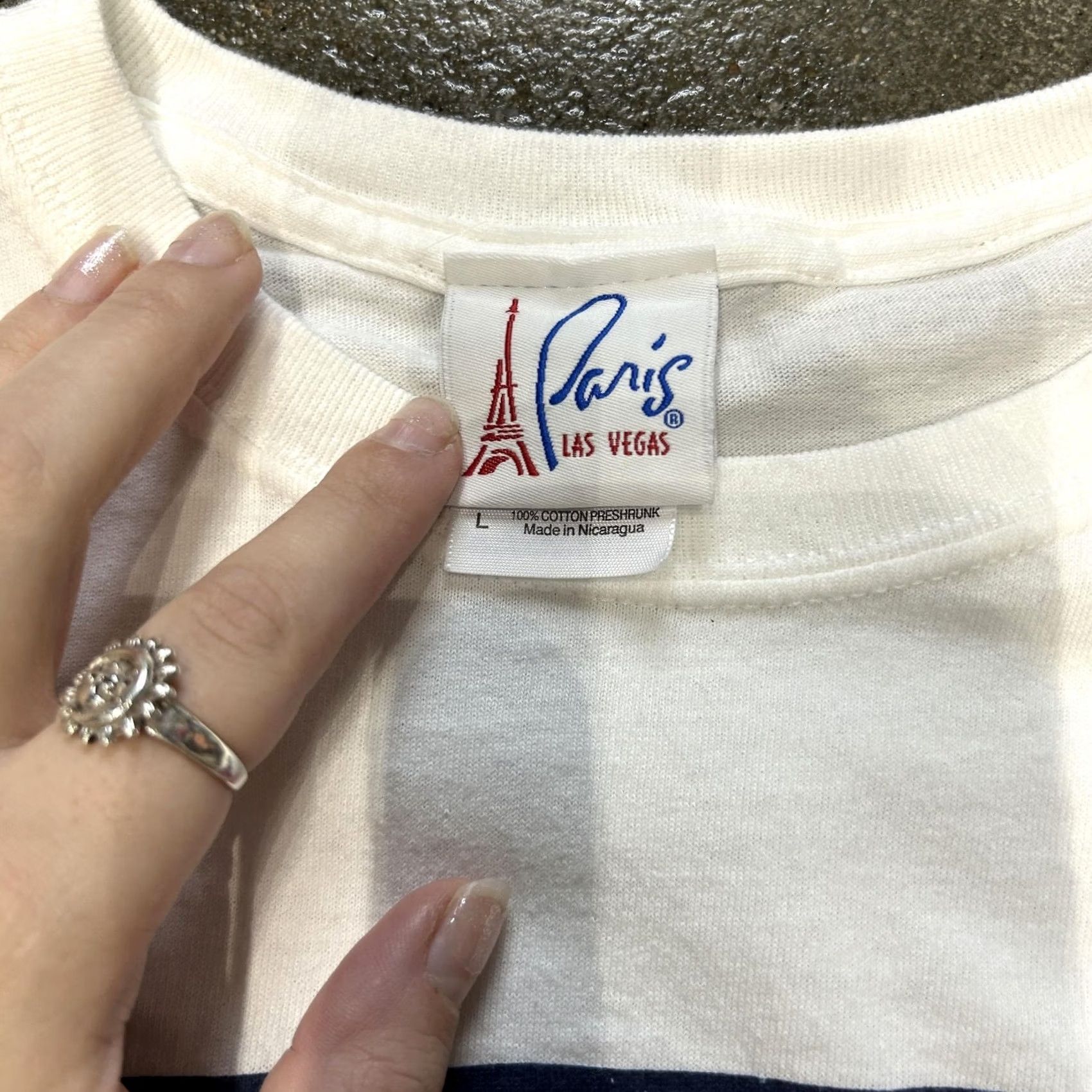 Vintage Paris Las Vegas Shirt Mens Large White Eiffel Tower Graphic Tee T-Shirt Souvenir Size US L / EU 52-54 / 3 - 3 Thumbnail