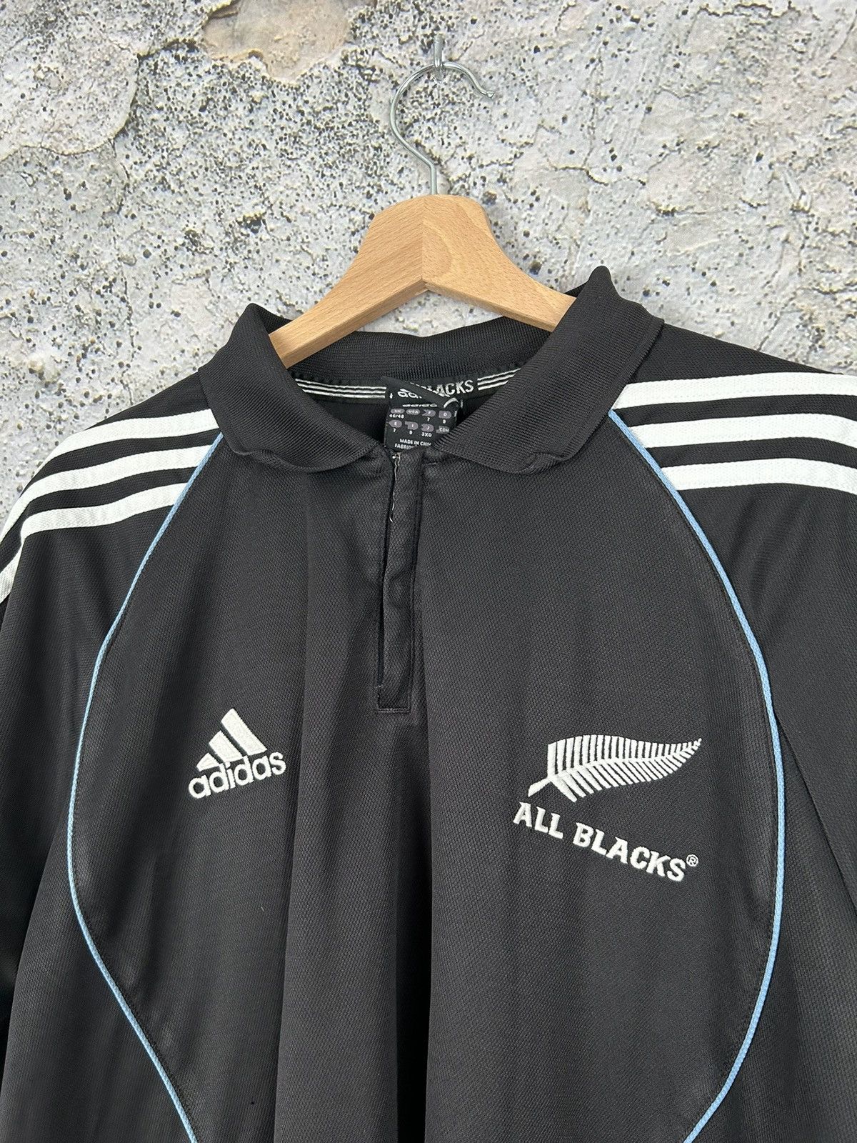 Adidas Vintage Adidas All Black Rugby New Zealand Jersey Hype Rare Size US M / EU 48-50 / 2 - 3 Thumbnail