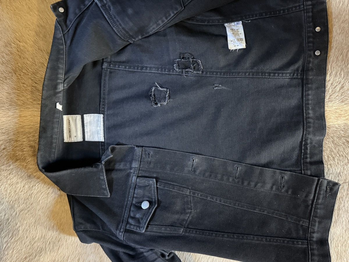 Helmut Lang Vintage 1999 Helmut Lang Black Denim Jacket Sz 42 Waxed Worn Size US XS / EU 42 / 0 - 18 Thumbnail
