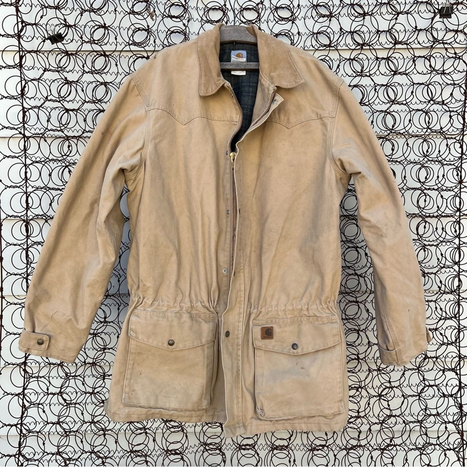 Mens Vintage Carhartt Blanket Lined Sandstone Canvas Ranch selling Jacket C52-WET XL