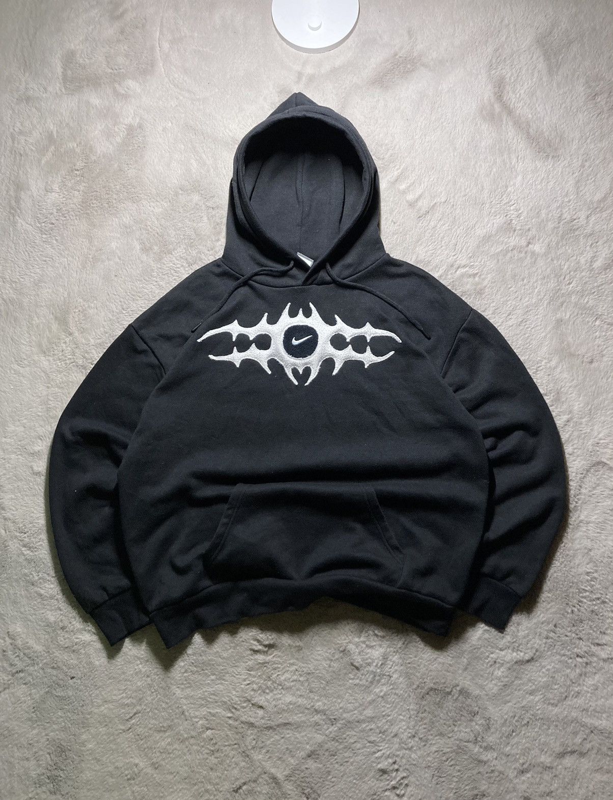 Nike ⛩️Nike Custom Hoodie Rare Y2K Punk Rock Devil Cross Hearts⛩️ Size US M / EU 48-50 / 2 - 1 Thumbnail