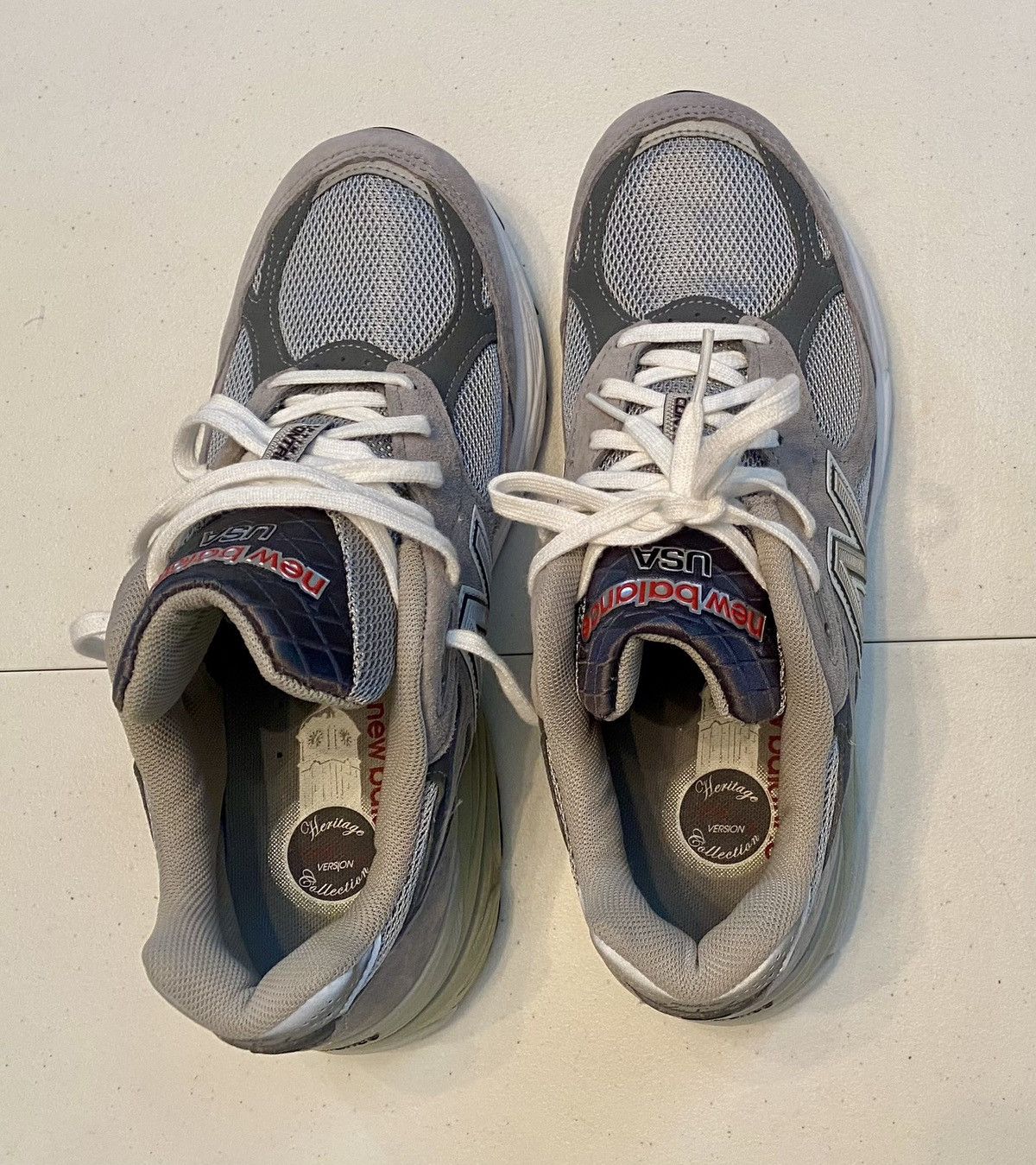 New Balance New Balance 990v3 Made in USA Gray White Suede Heritage 8 LN Size US 8 / EU 41 - 17 Thumbnail