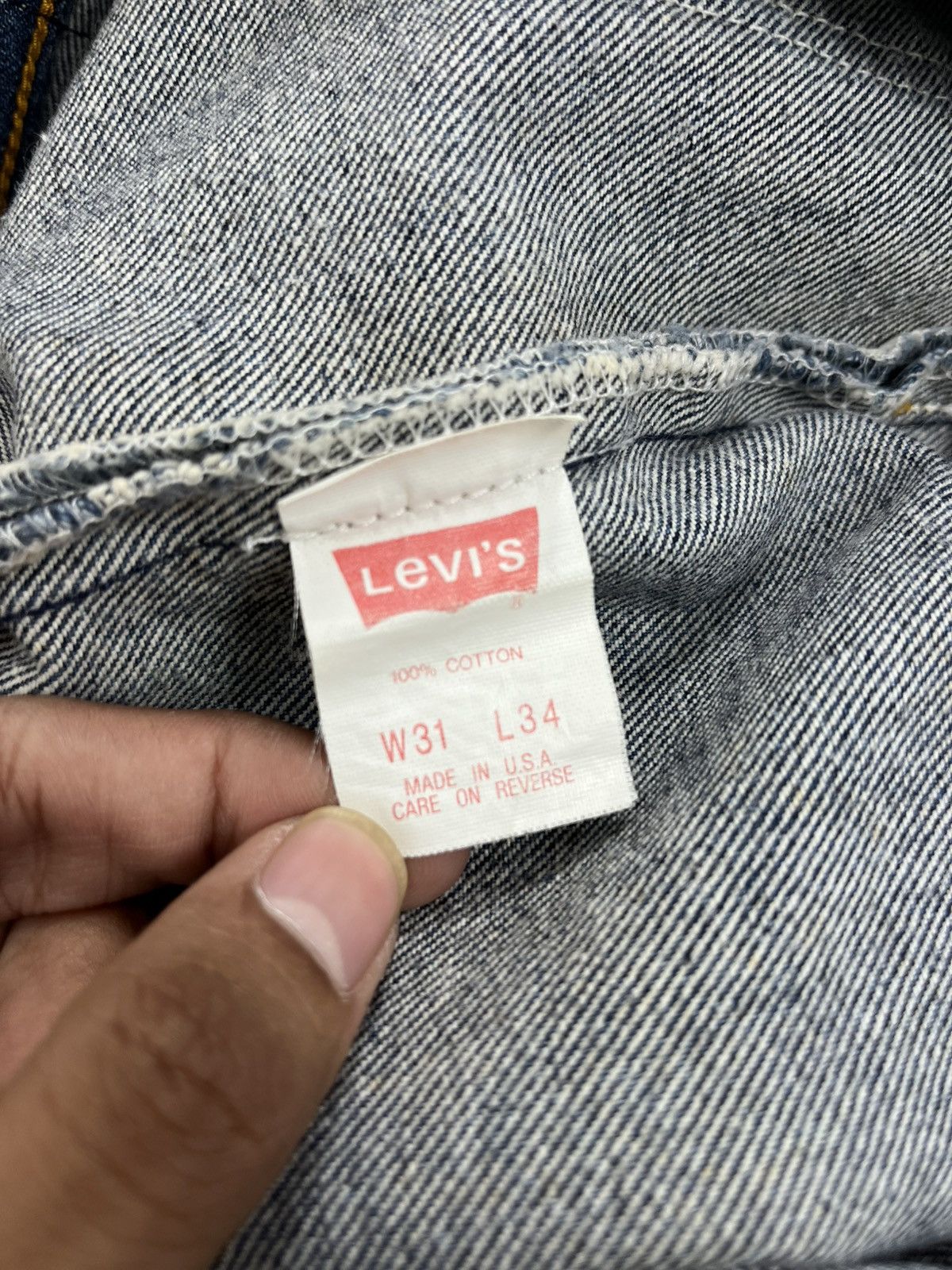 Levi's Vintage Clothing 🇺🇸1990s Vintage Levis 501 31x34 Straight Leg Blue Jeans Size US 30 / EU 46 - 10 Thumbnail