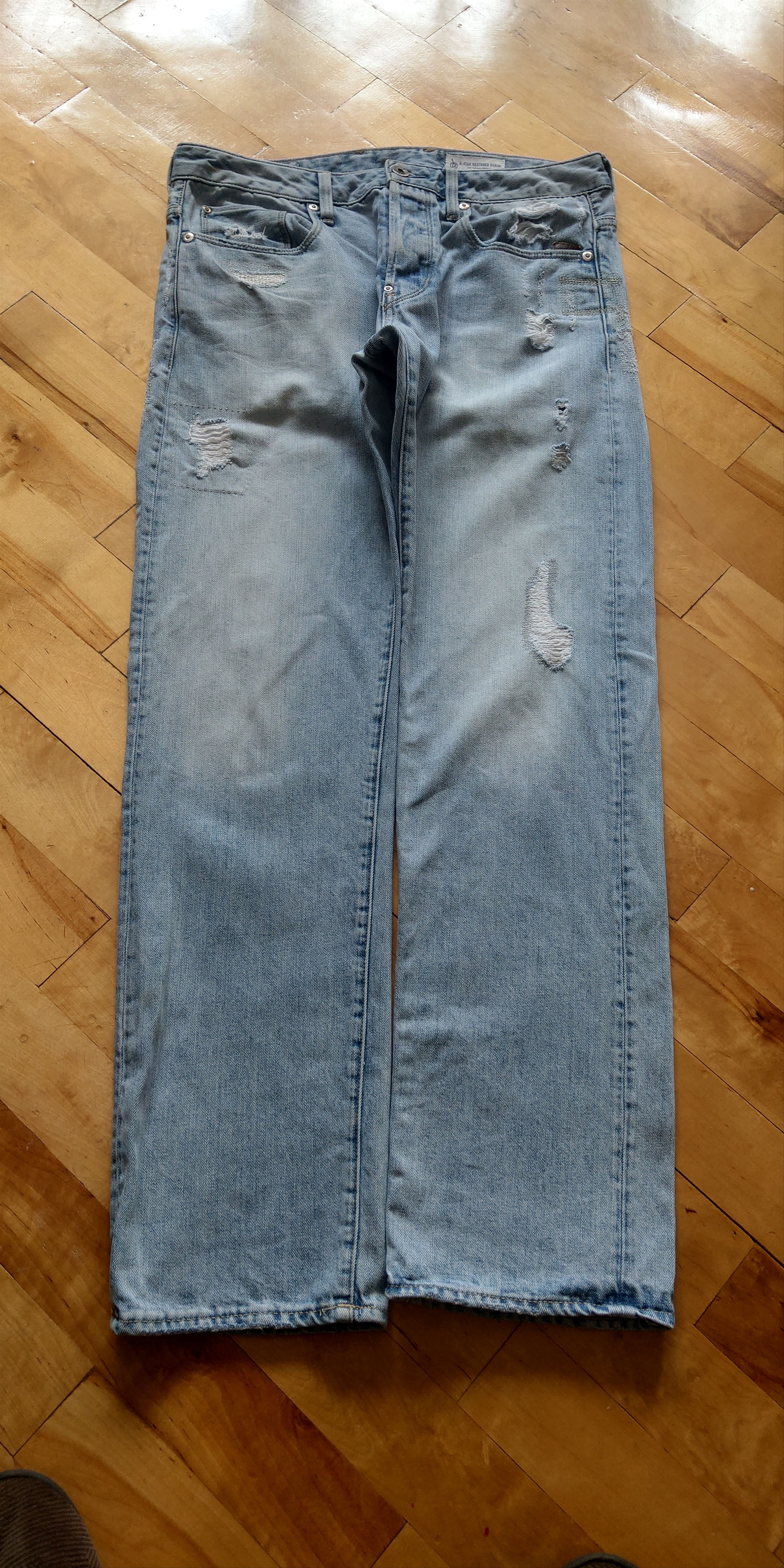 G-Star Mid Skinny Raw Denim Pants Baggy Distressed Goth y2k G-STAR Size US 31 - 2 Thumbnail