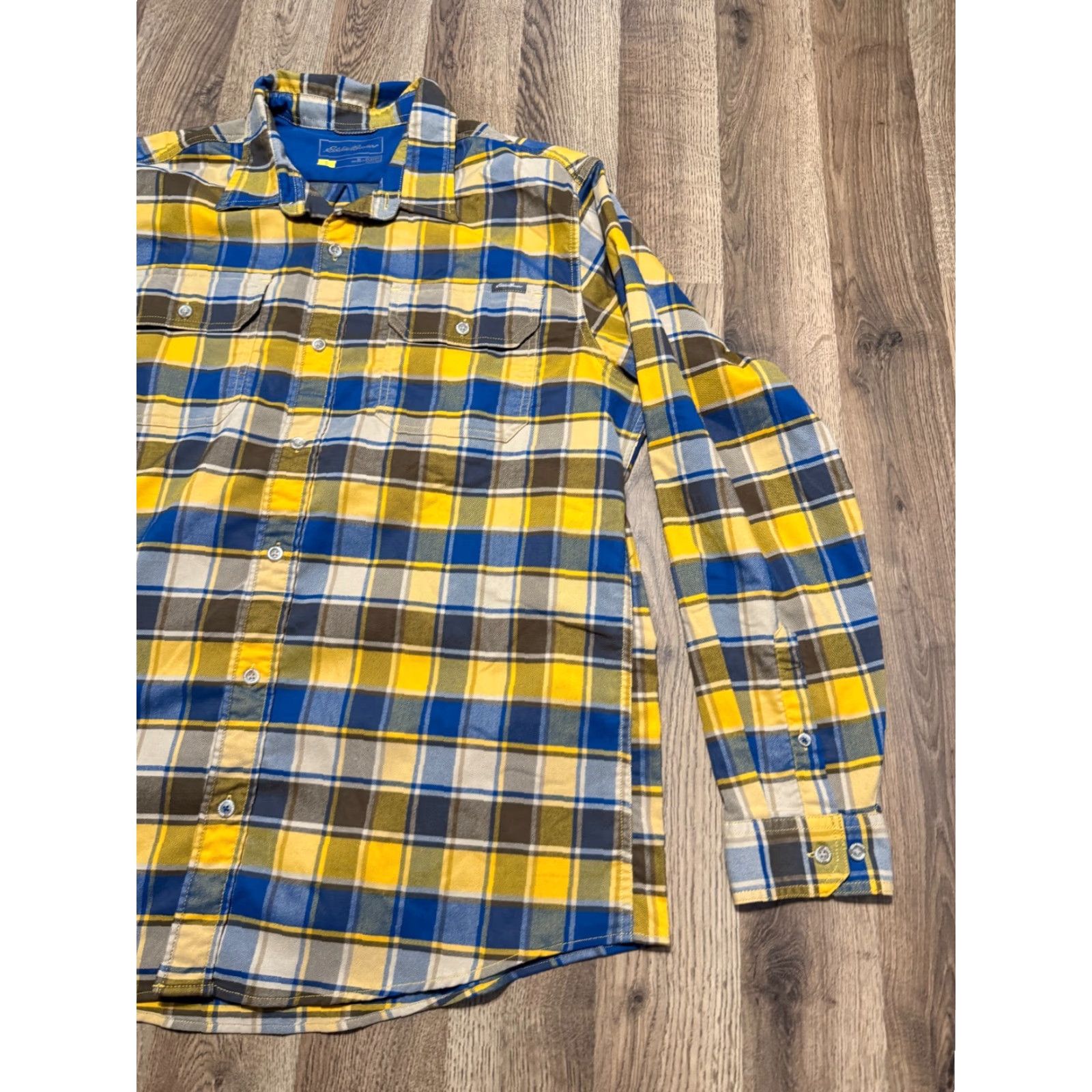 Eddie Bauer Eddie Bauer Shirt Men XL Blue Brown Yellow Plaid Long Sleeve Button Up Shirt Size US XL / EU 56 / 4 - 4 Thumbnail